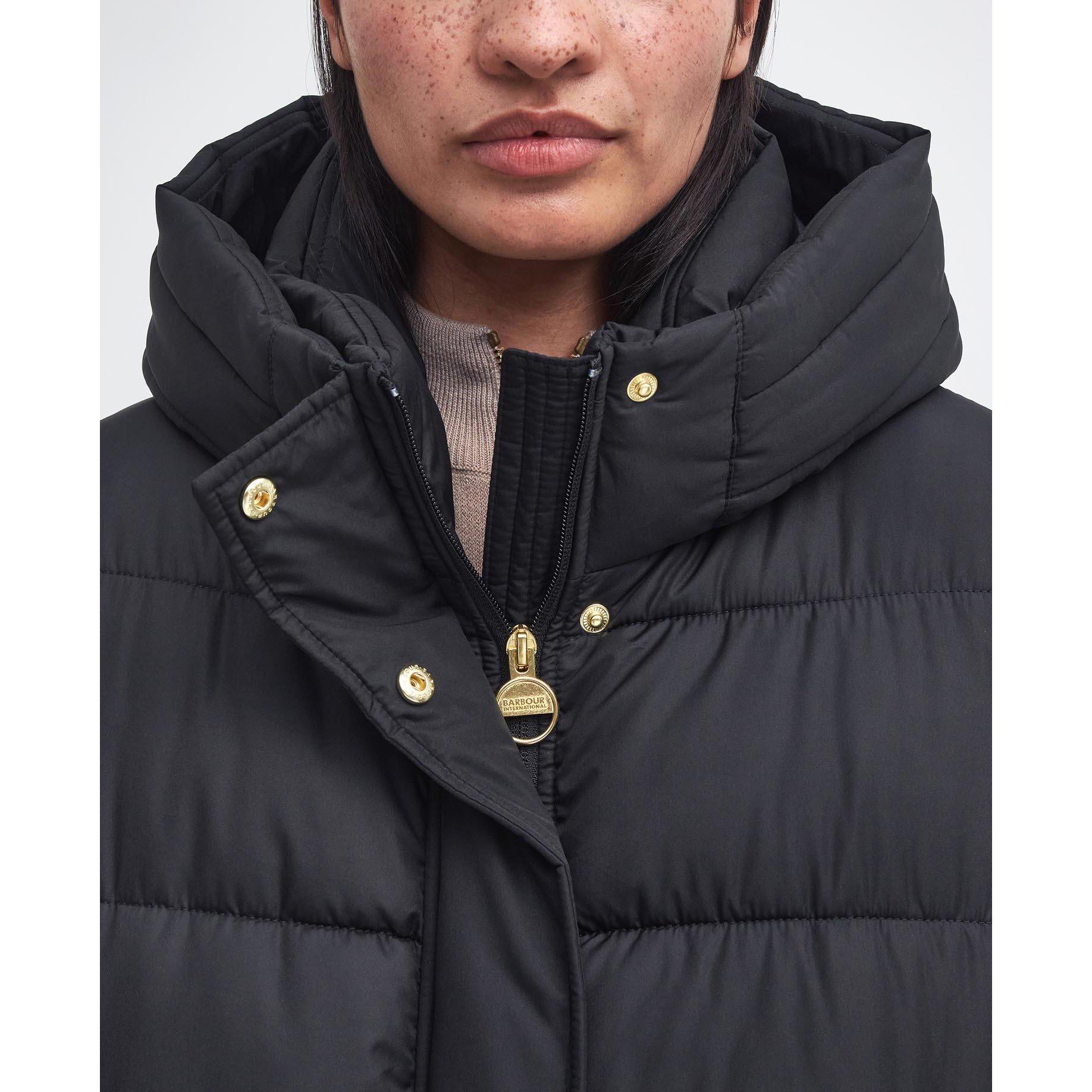 Black - Barbour International - Barron Longline Puffer Jacket - 5