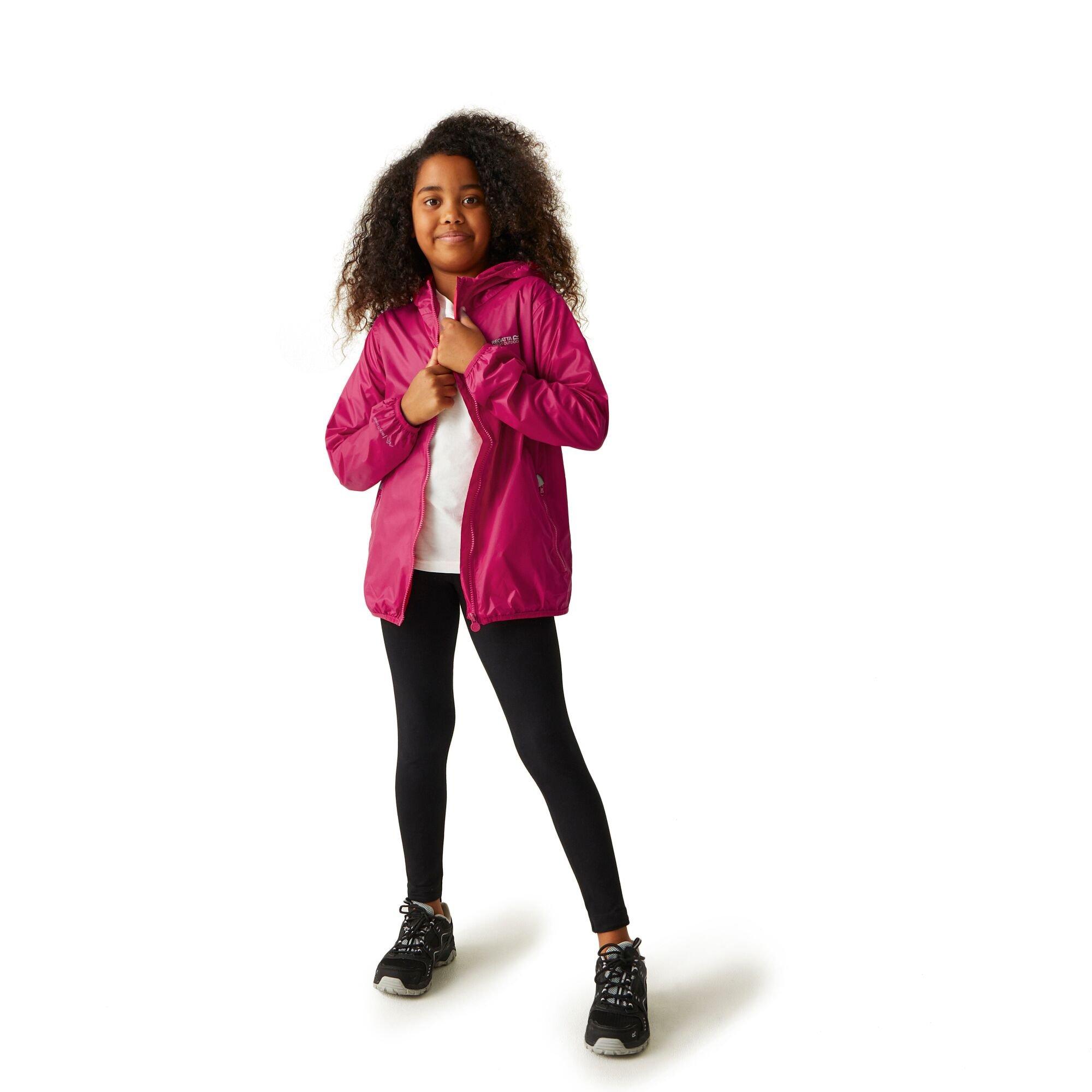 Pink Potion - Regatta - Unisex Kids' Lever II Reflective Packable Waterproof Jacket - 2