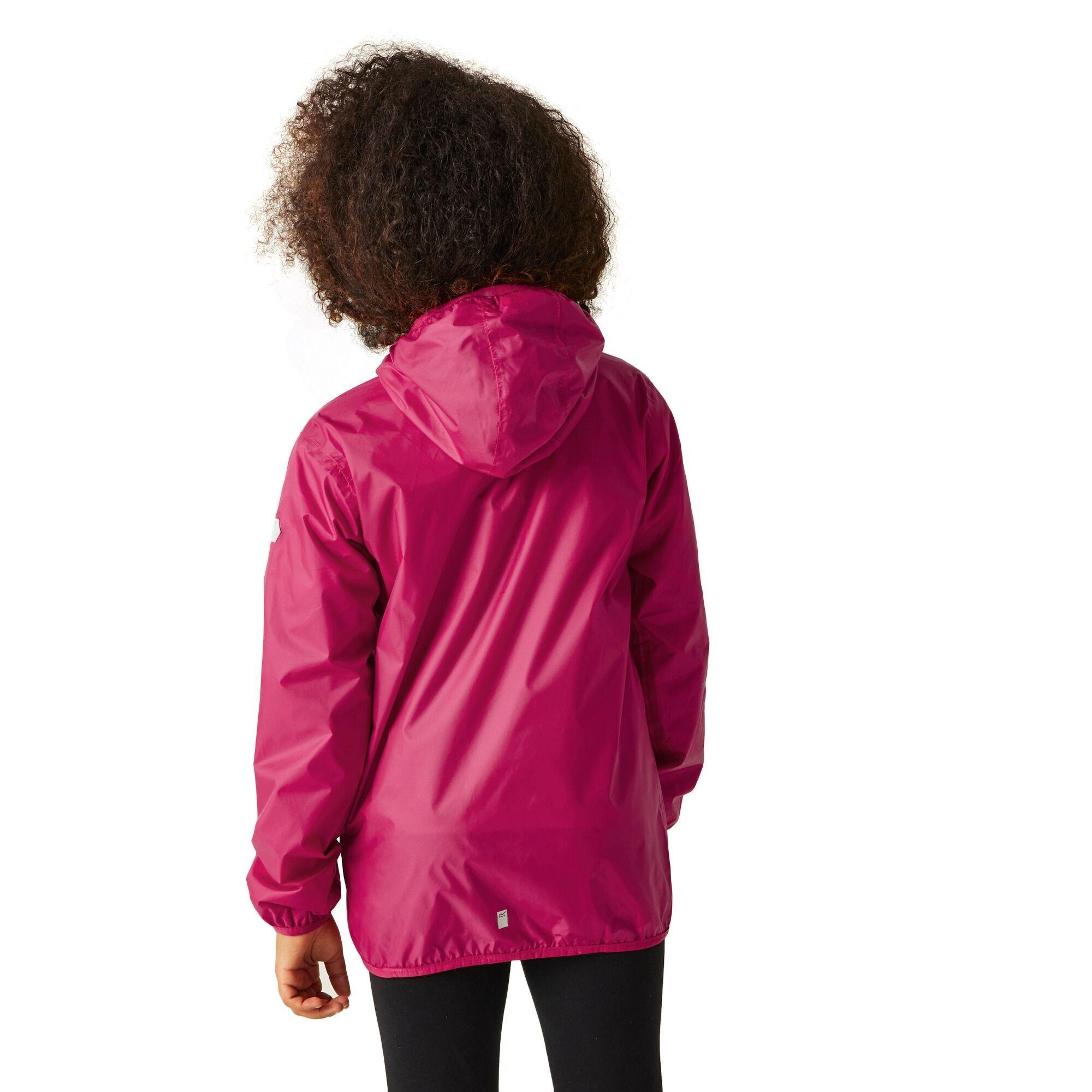 Pink Potion - Regatta - Unisex Kids' Lever II Reflective Packable Waterproof Jacket - 4