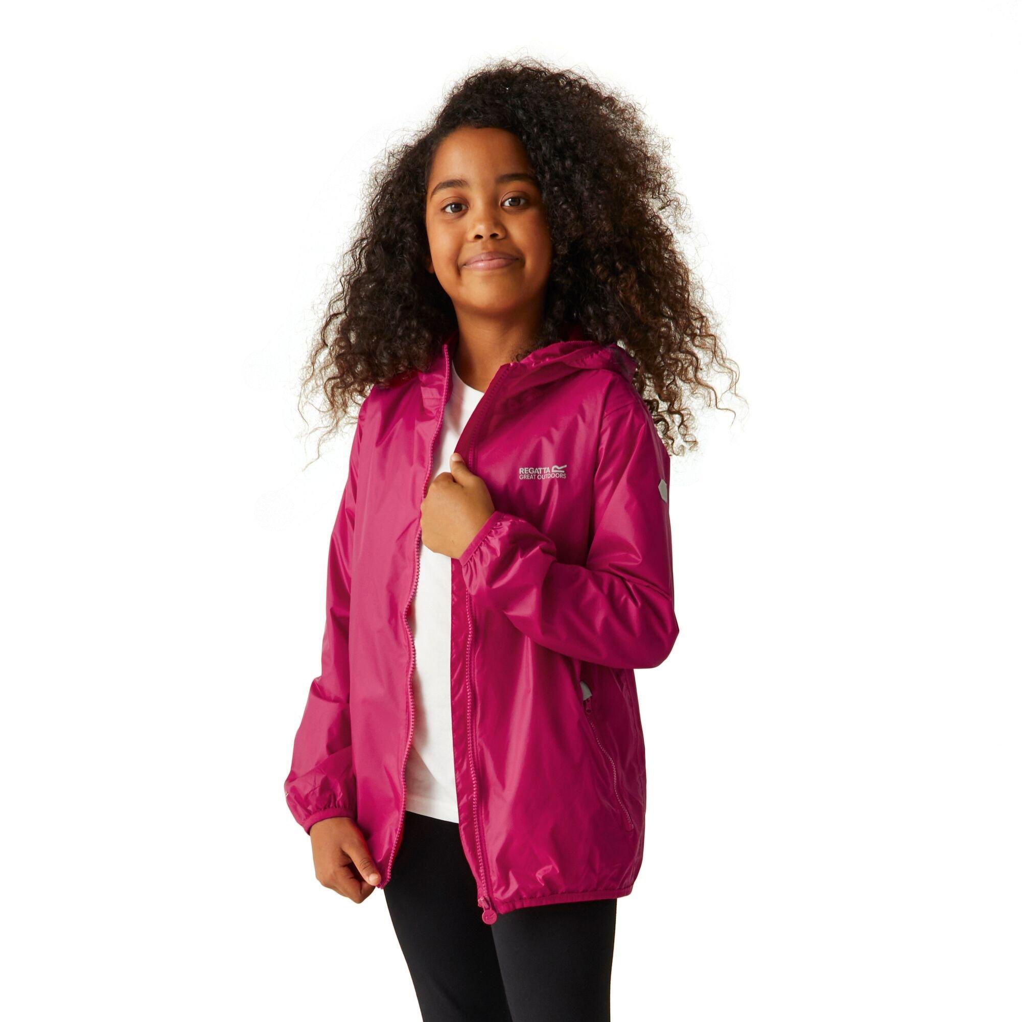 Pink Potion - Regatta - Unisex Kids' Lever II Reflective Packable Waterproof Jacket - 5