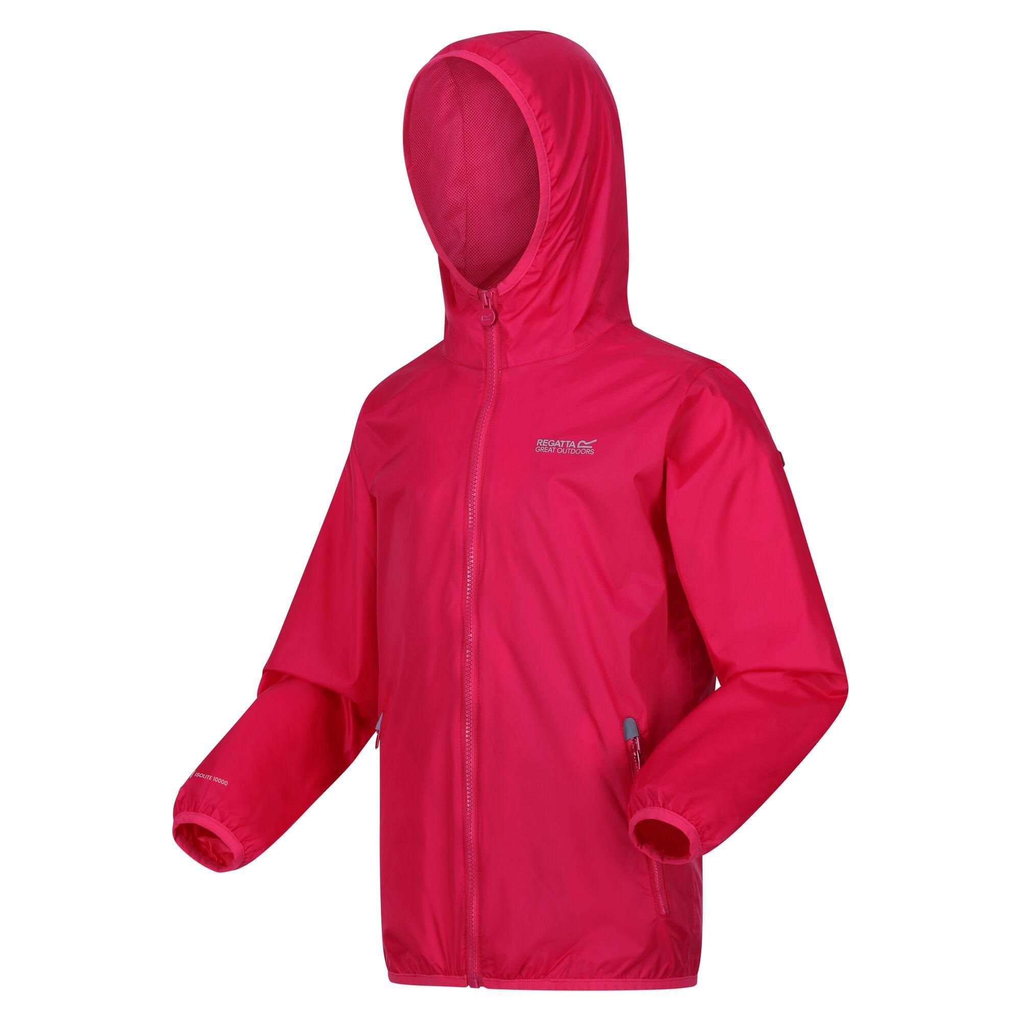 Pink Potion - Regatta - Unisex Kids' Lever II Reflective Packable Waterproof Jacket - 6