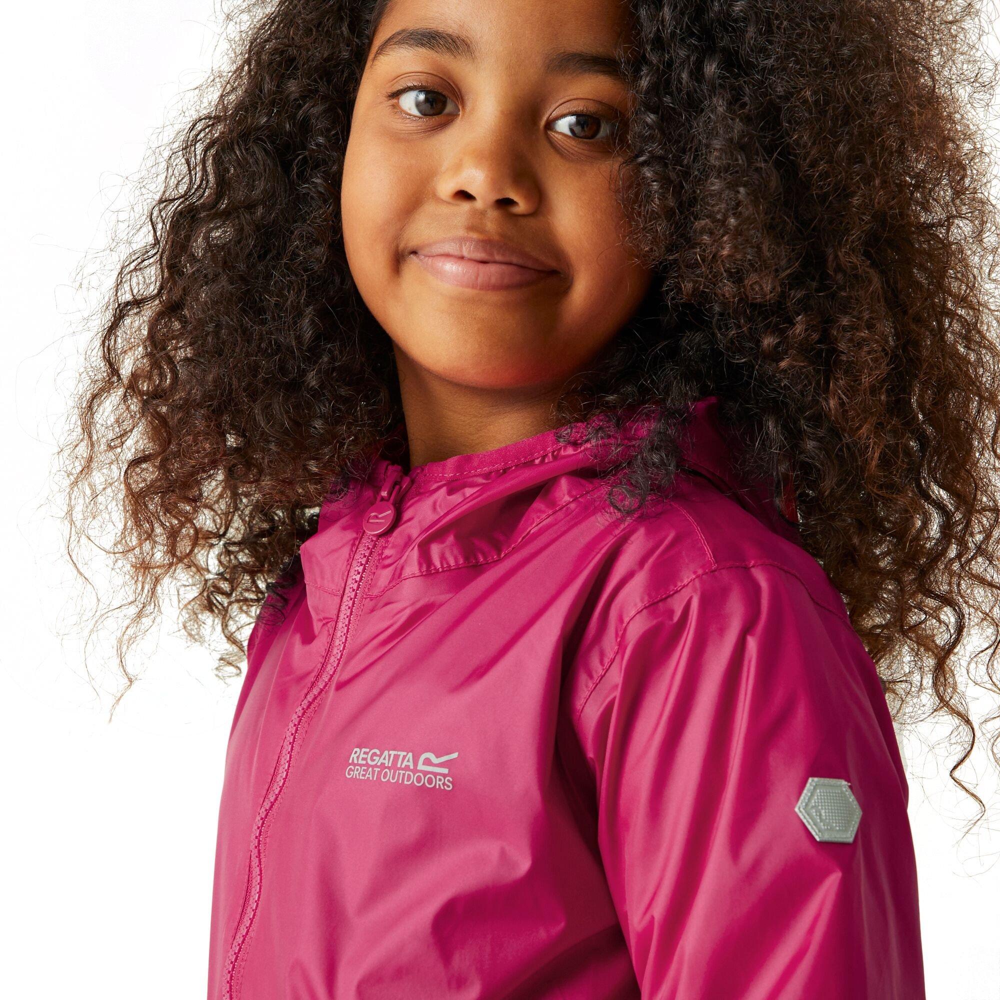 Pink Potion - Regatta - Unisex Kids' Lever II Reflective Packable Waterproof Jacket - 7