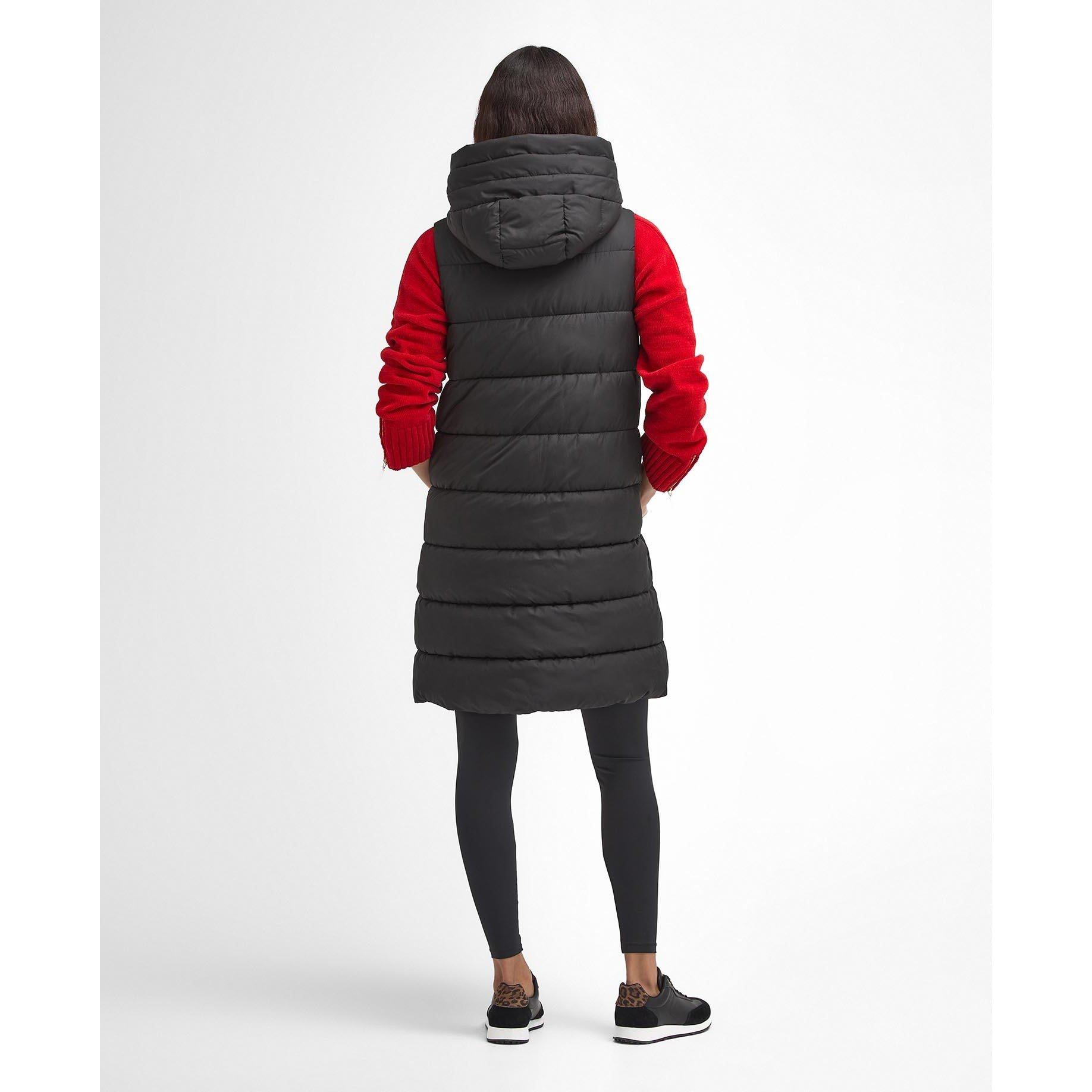 Black - Barbour International - Women's Greyson Fiber Down Sleeveless Snorkel Hood Gilet - 2