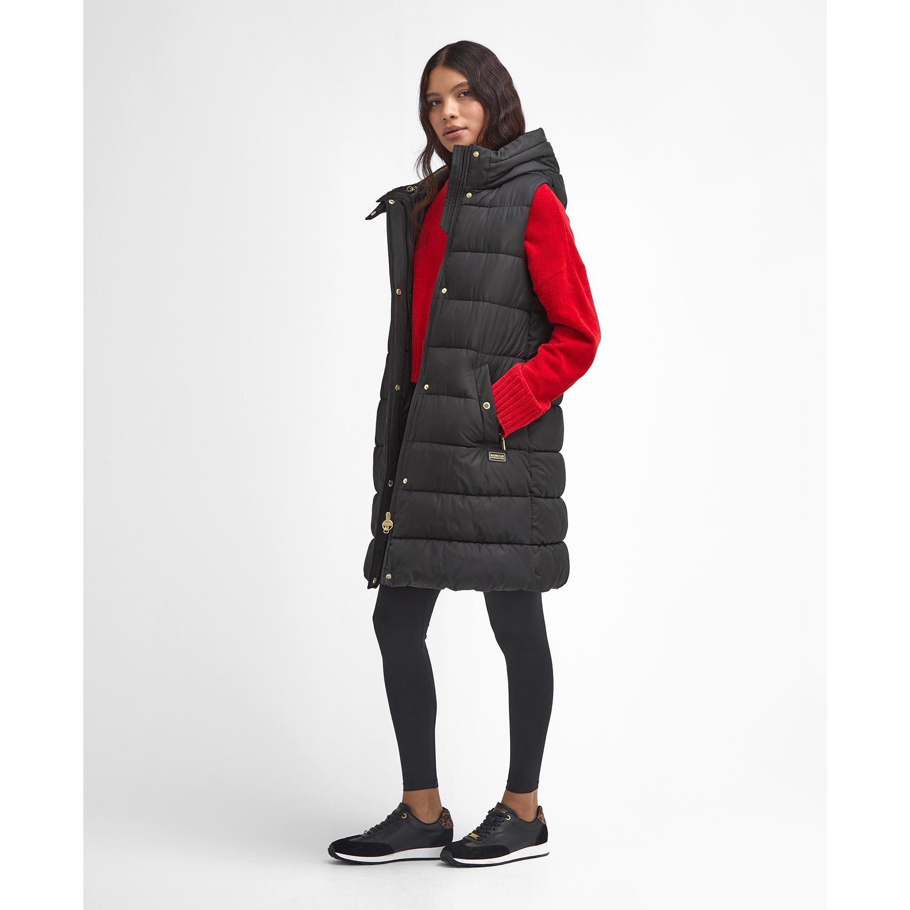 Black - Barbour International - Women's Greyson Fiber Down Sleeveless Snorkel Hood Gilet - 3