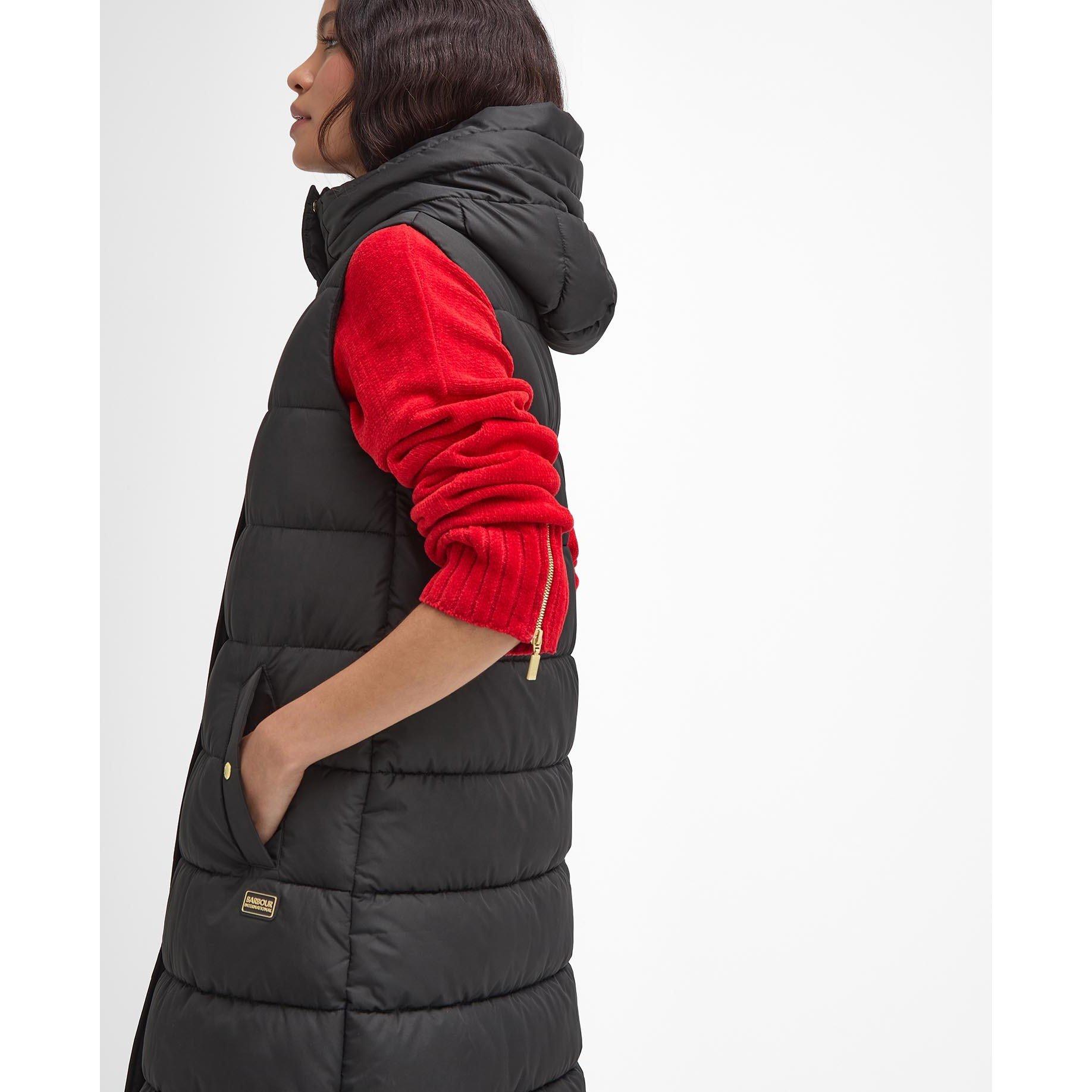 Black - Barbour International - Women's Greyson Fiber Down Sleeveless Snorkel Hood Gilet - 5