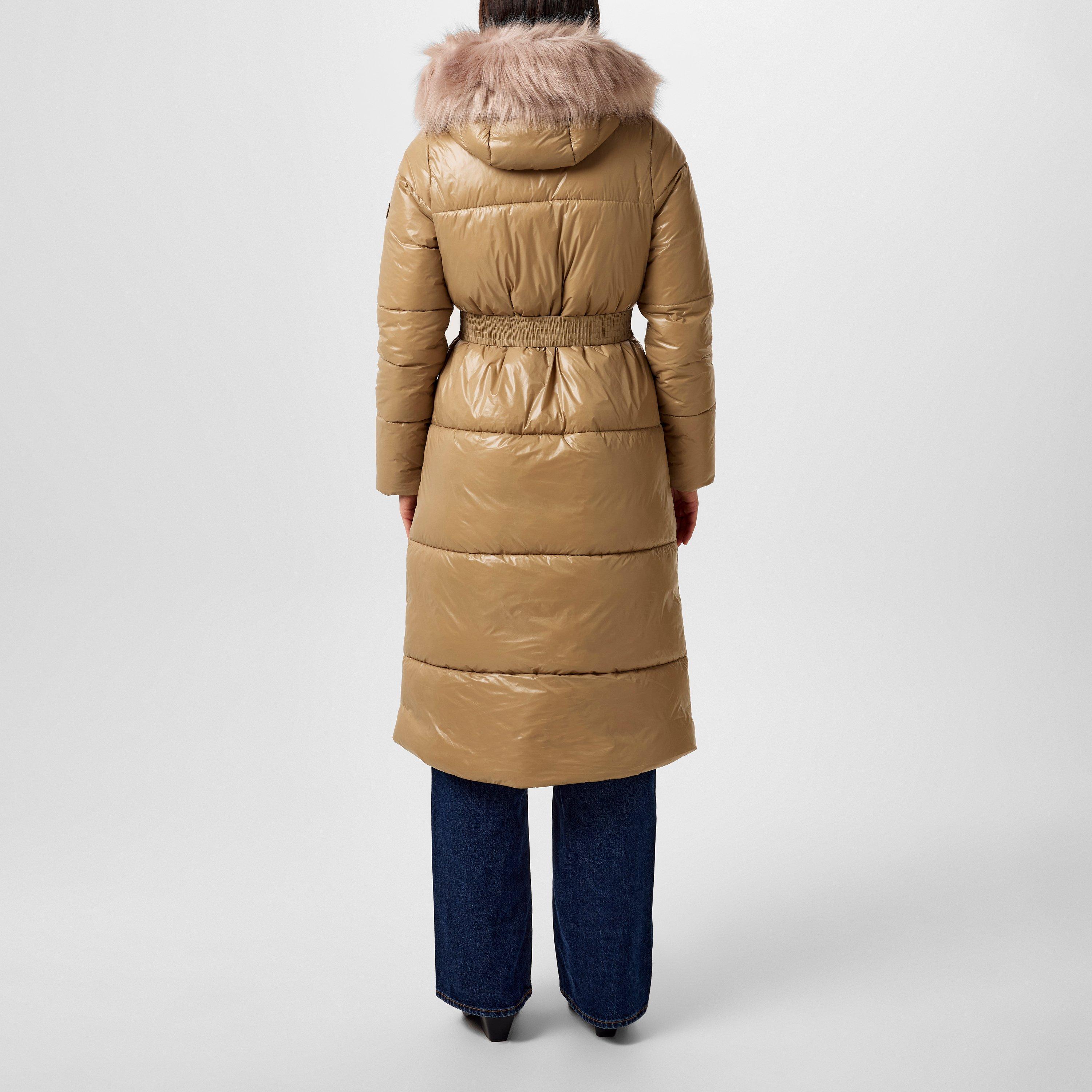 Light Trench - Barbour International - Women's Saskia Hooded Long Sleeve Long Puffer Jacket - 3