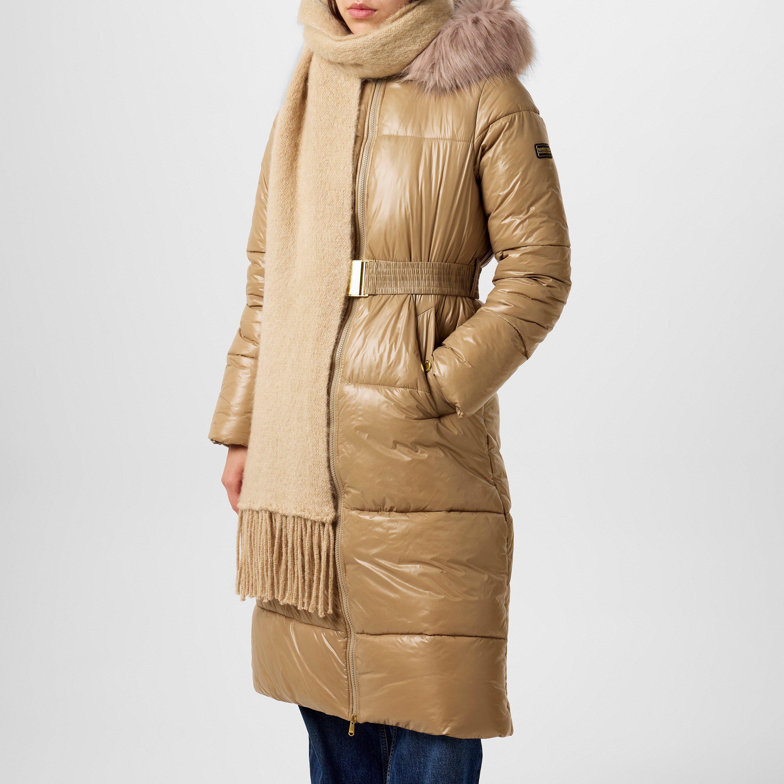 Light Trench - Barbour International - Women's Saskia Hooded Long Sleeve Long Puffer Jacket - 4