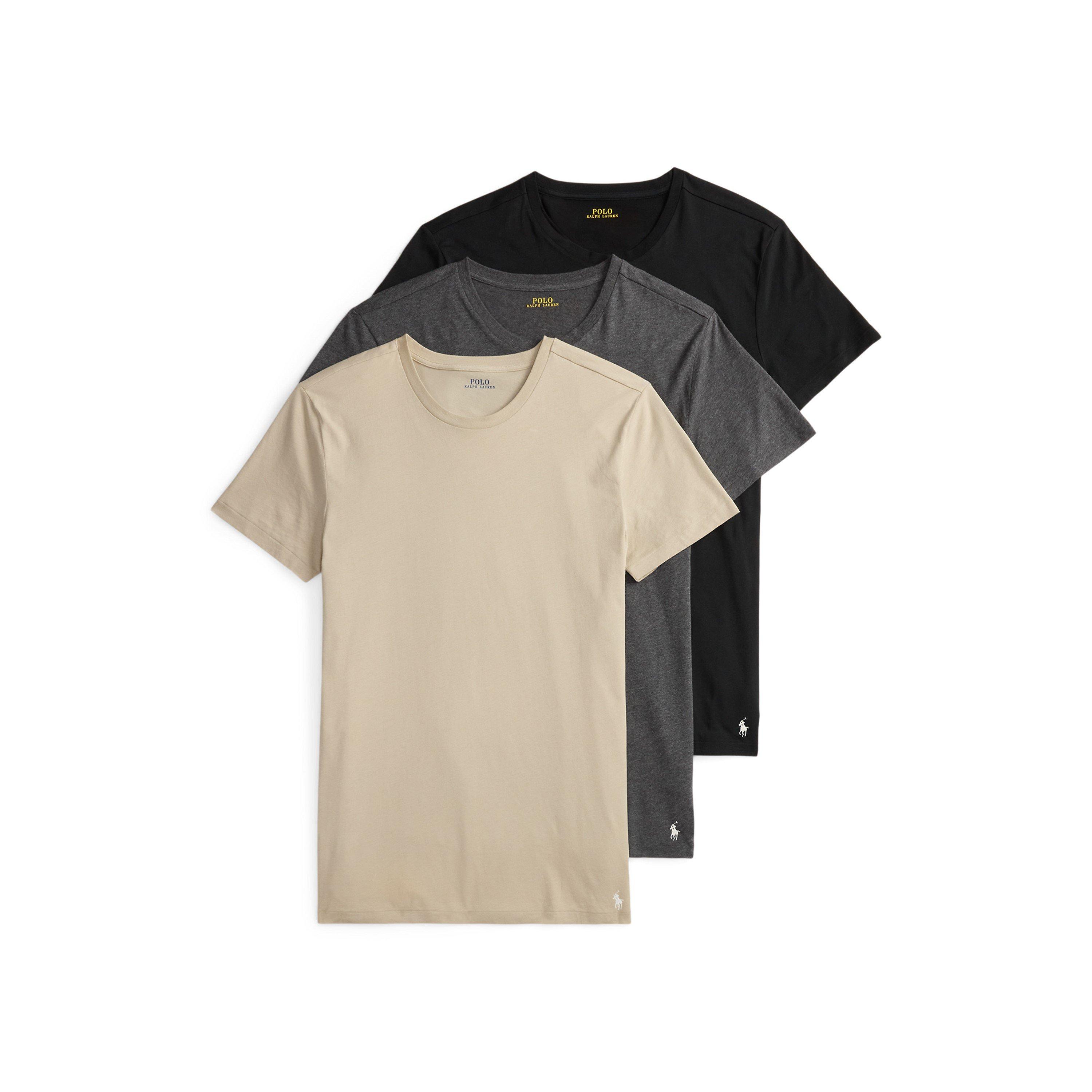 Polo Ralph Lauren Men's 3-Pack T-Shirts - Stone/Grey/Blk - M