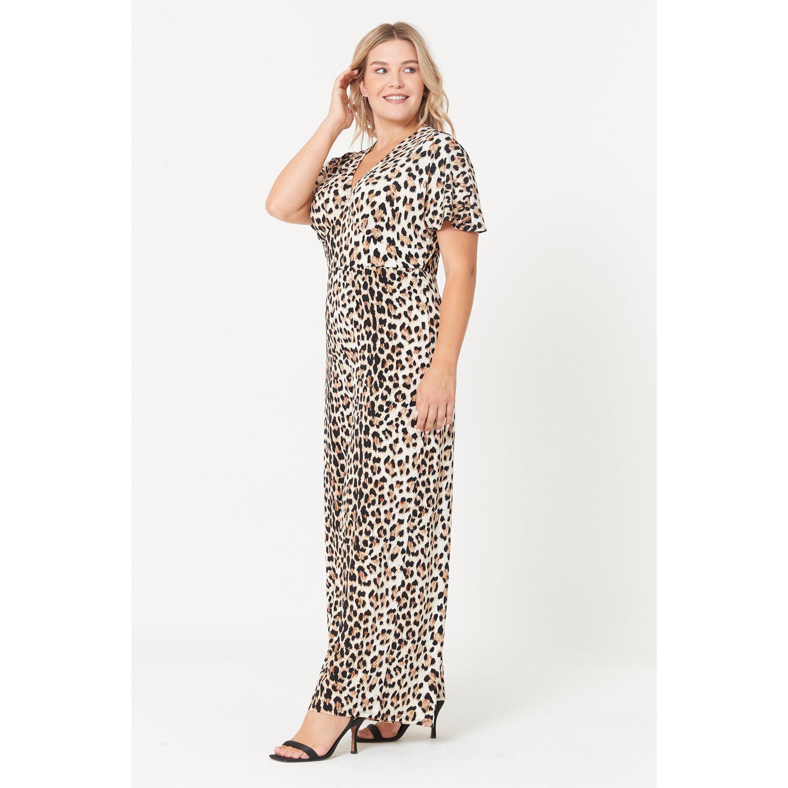 Castanho - Be You - BeYou Animal Print Wide Leg Jumpsuit Womens - 3