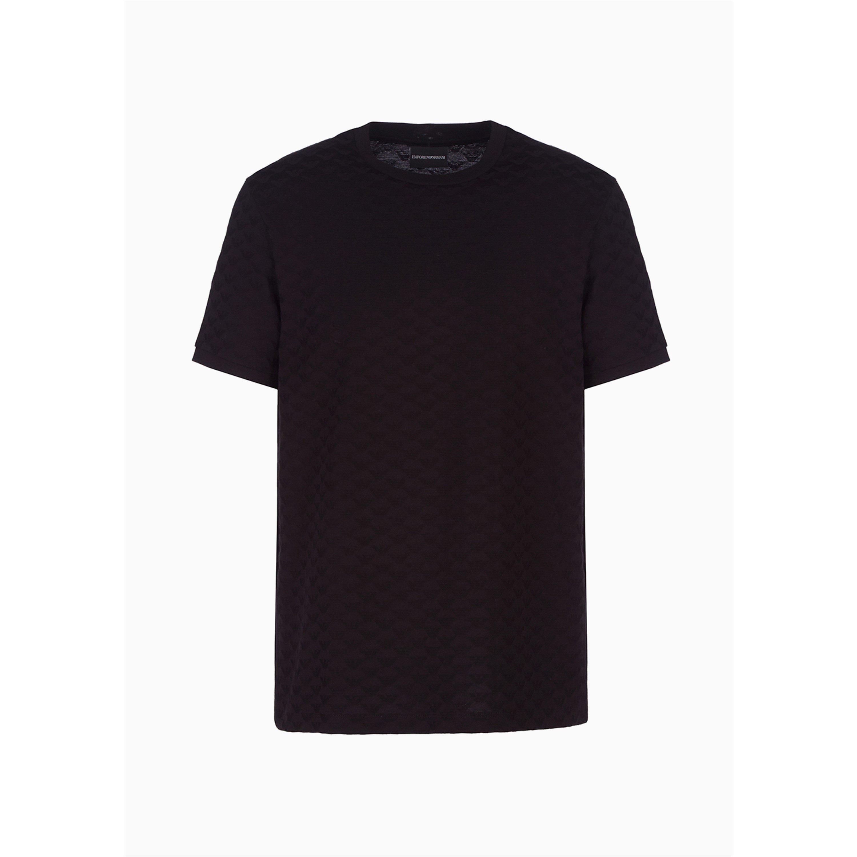Black 0999 - Emporio Armani - Mens All-Over Print Regular Fit T-Shirt - 1