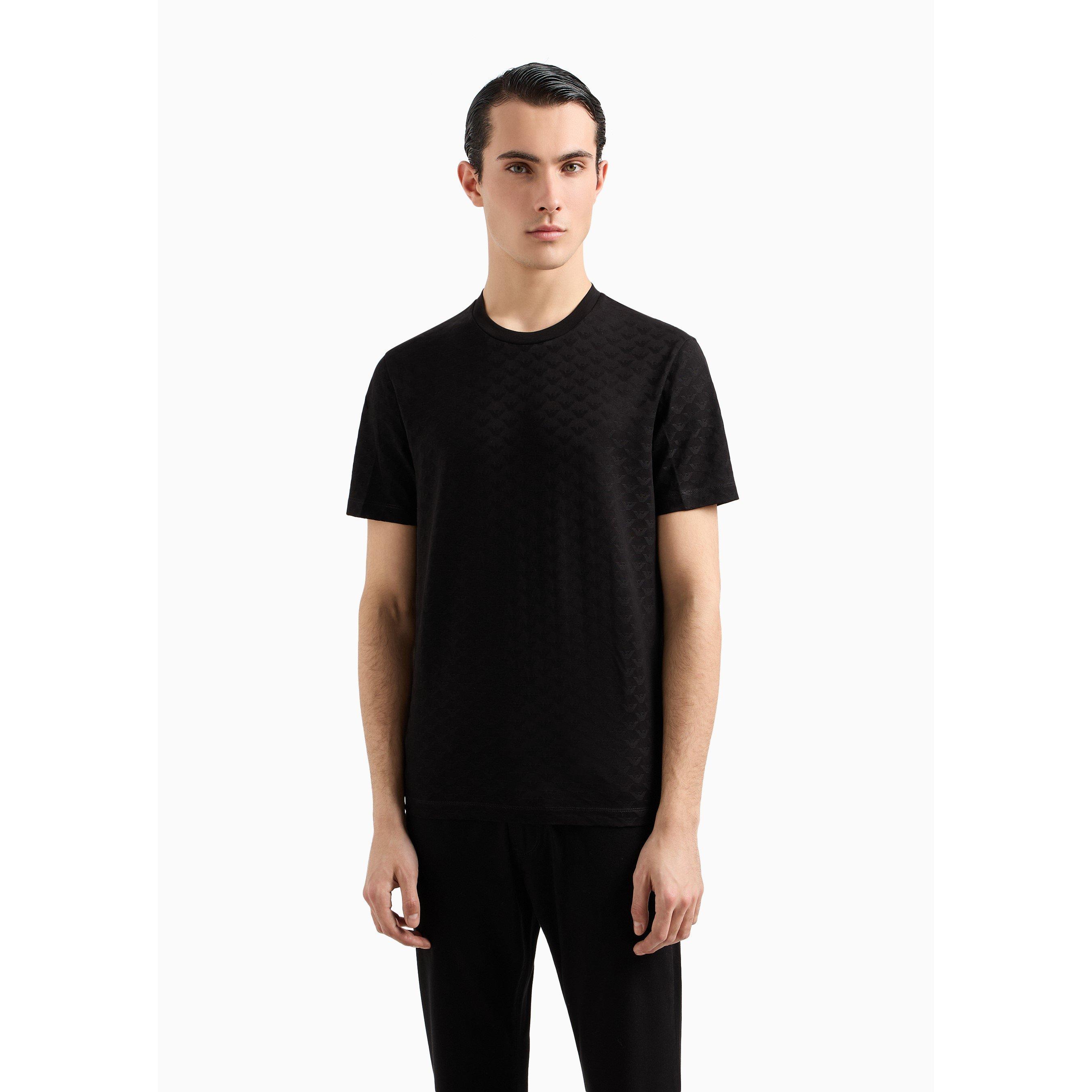 Black 0999 - Emporio Armani - Mens All-Over Print Regular Fit T-Shirt - 3