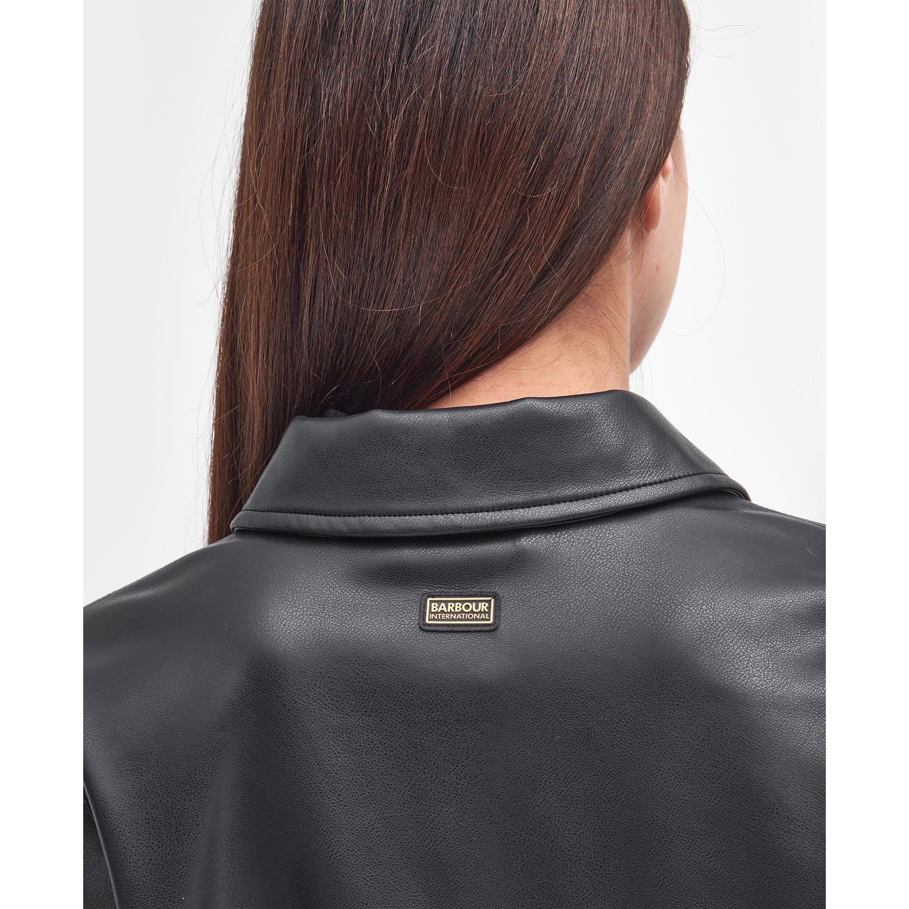 Black - Barbour International - Women's Aria Faux Leather Jacket - 7