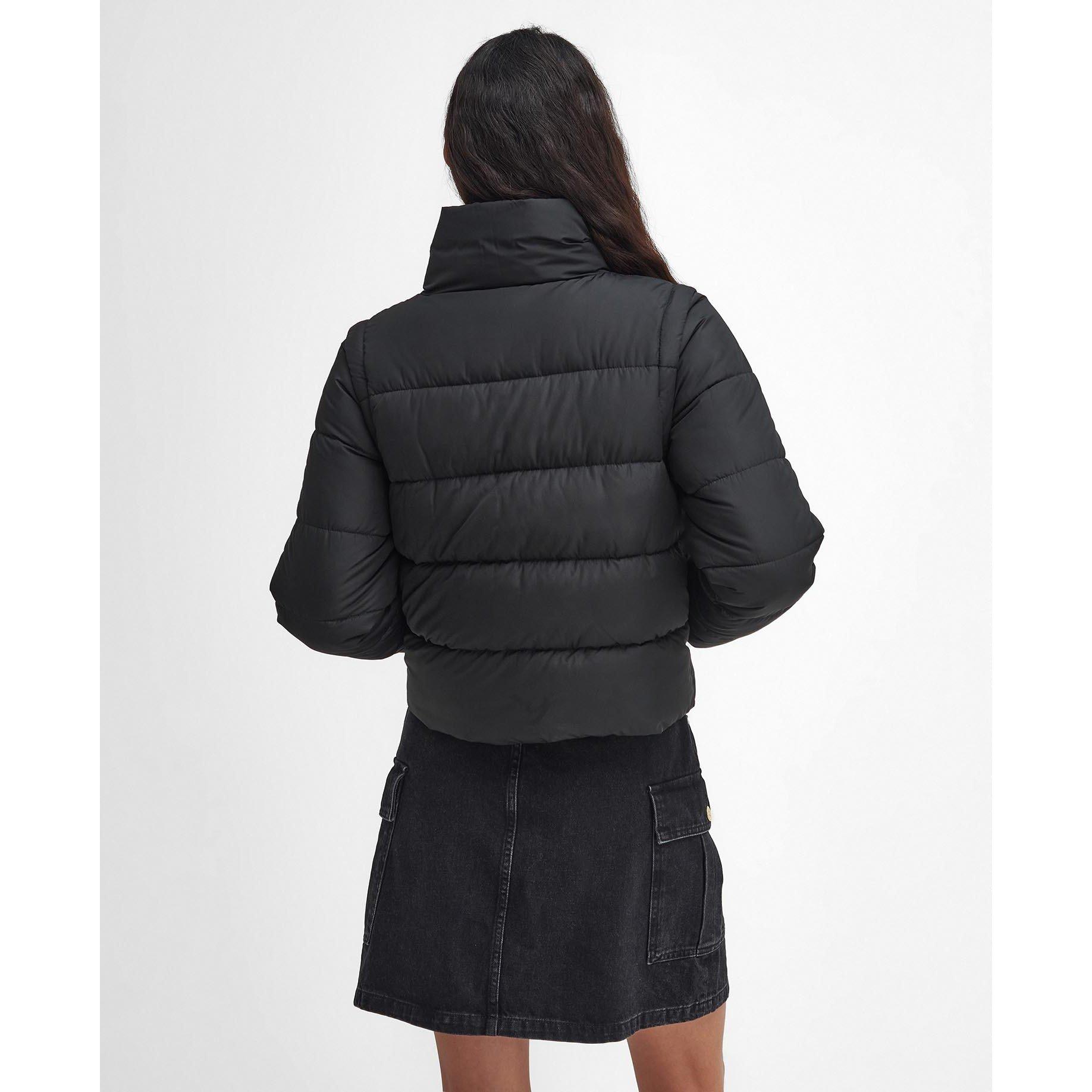 Black - Barbour International - Women's Webber Convertible Fiber Down Short Puffer Jacket - 2