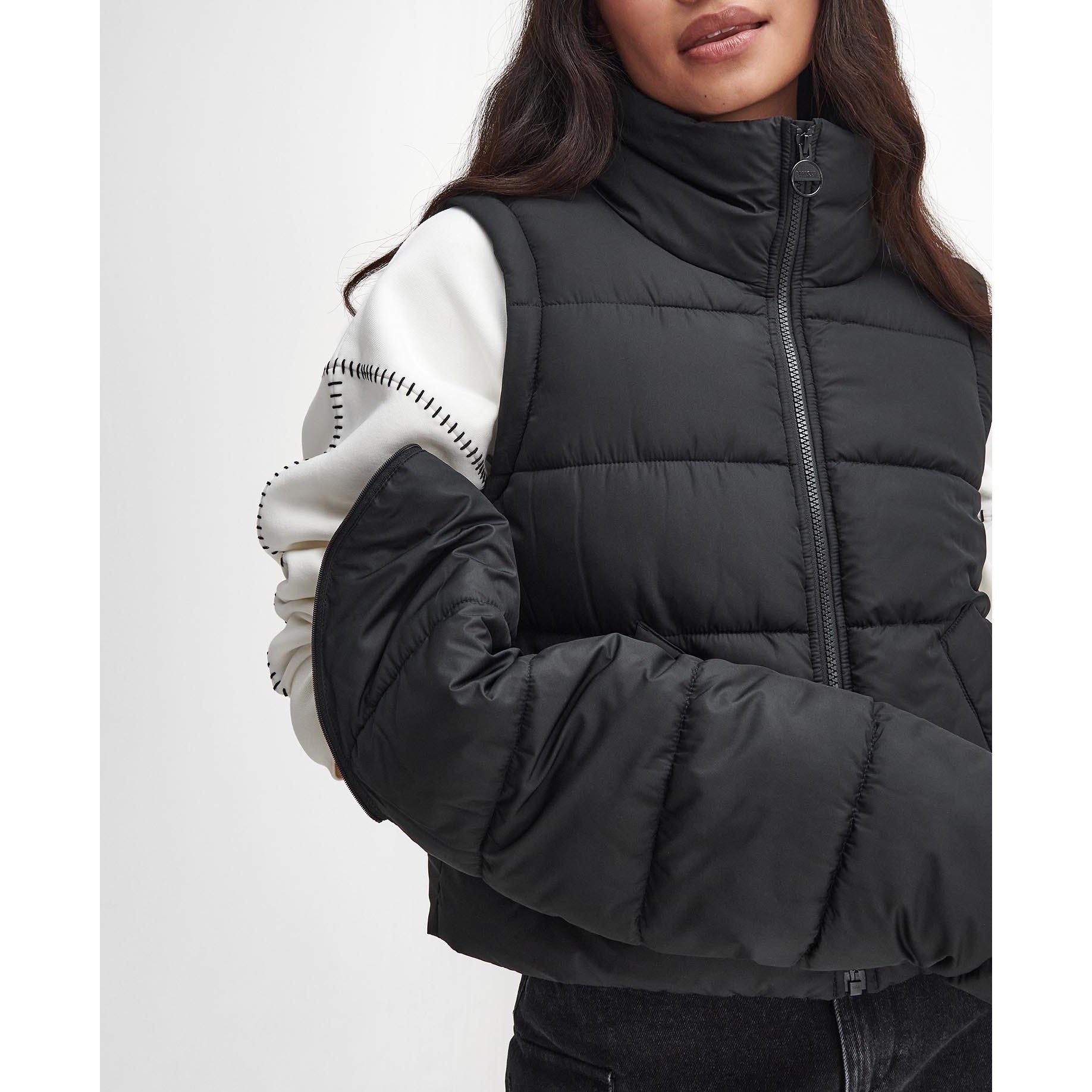 Black - Barbour International - Women's Webber Convertible Fiber Down Short Puffer Jacket - 6