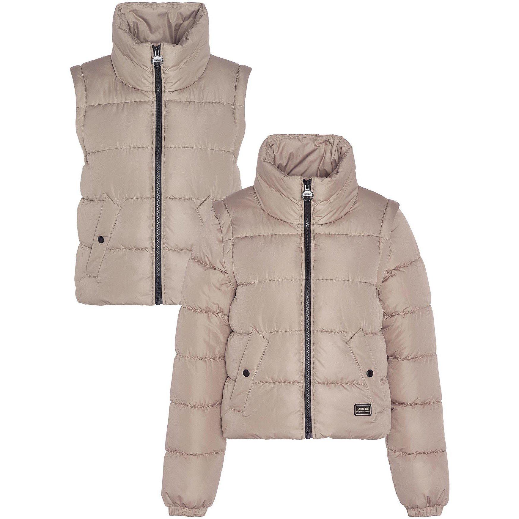 Light Trench - Barbour International - Women's Webber Convertible Fiber Down Short Puffer Jacket - 9