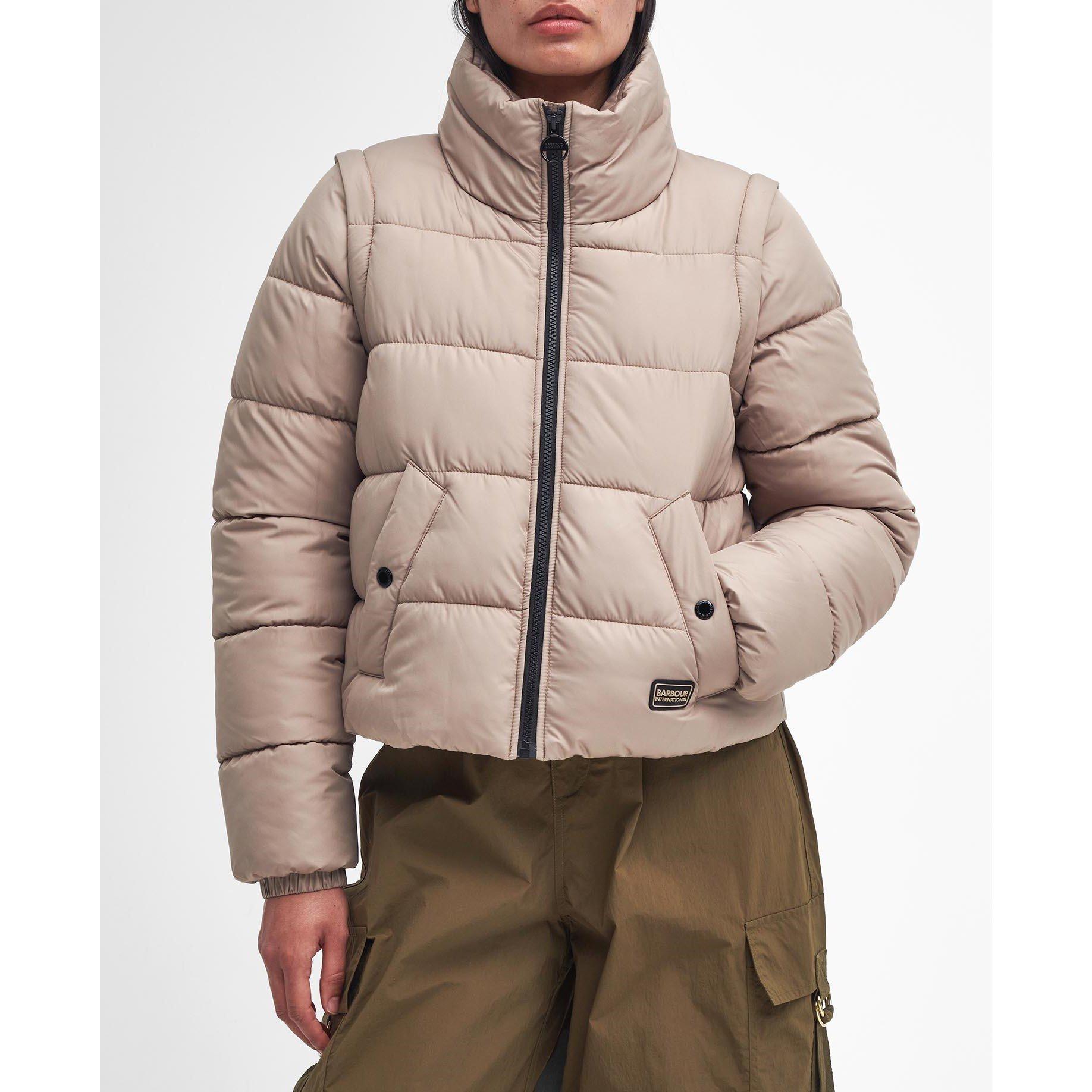 Light Trench - Barbour International - Women's Webber Convertible Fiber Down Short Puffer Jacket - 6