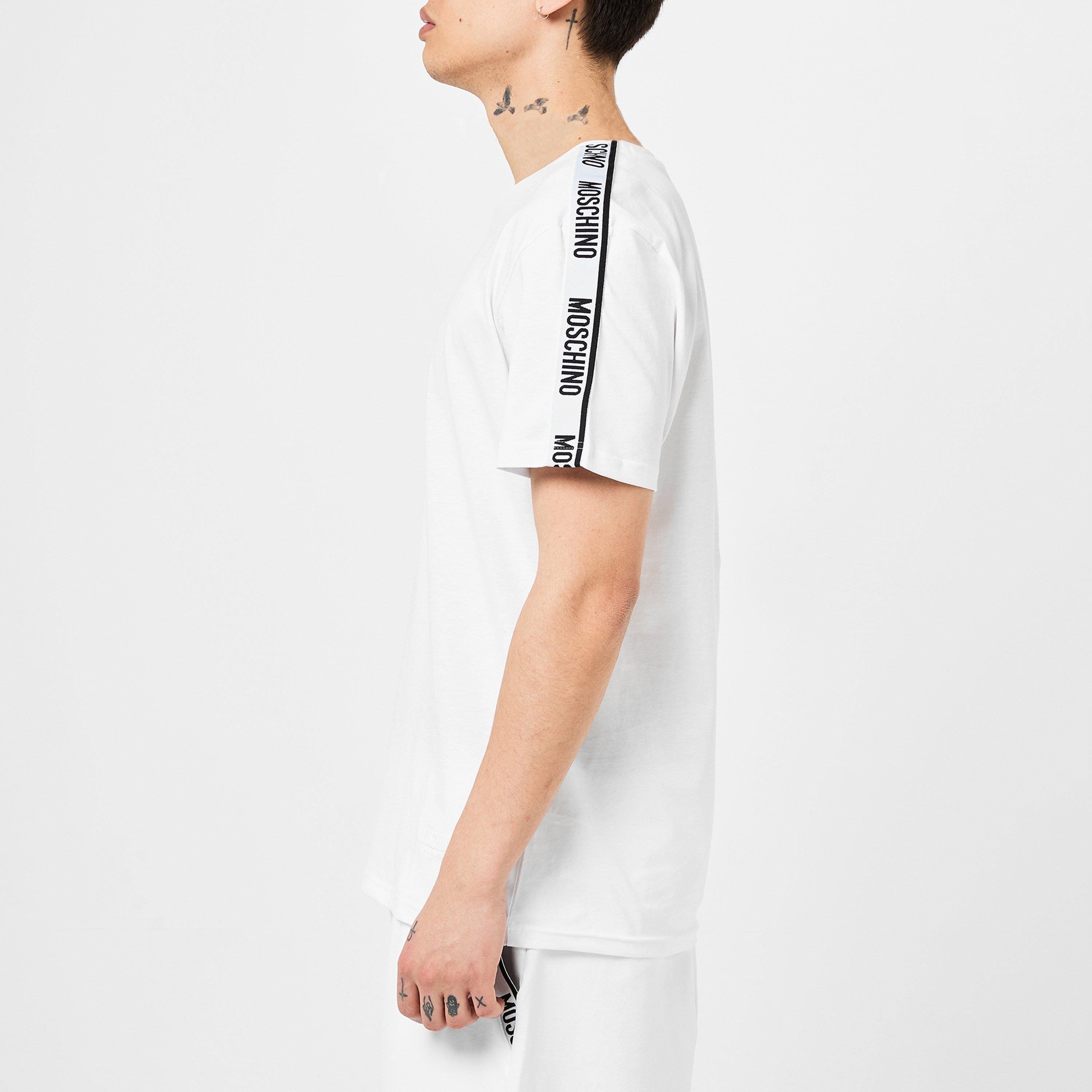 White - Moschino - Men's Bear Logo Tape Regular Fit T-Shirt - 2