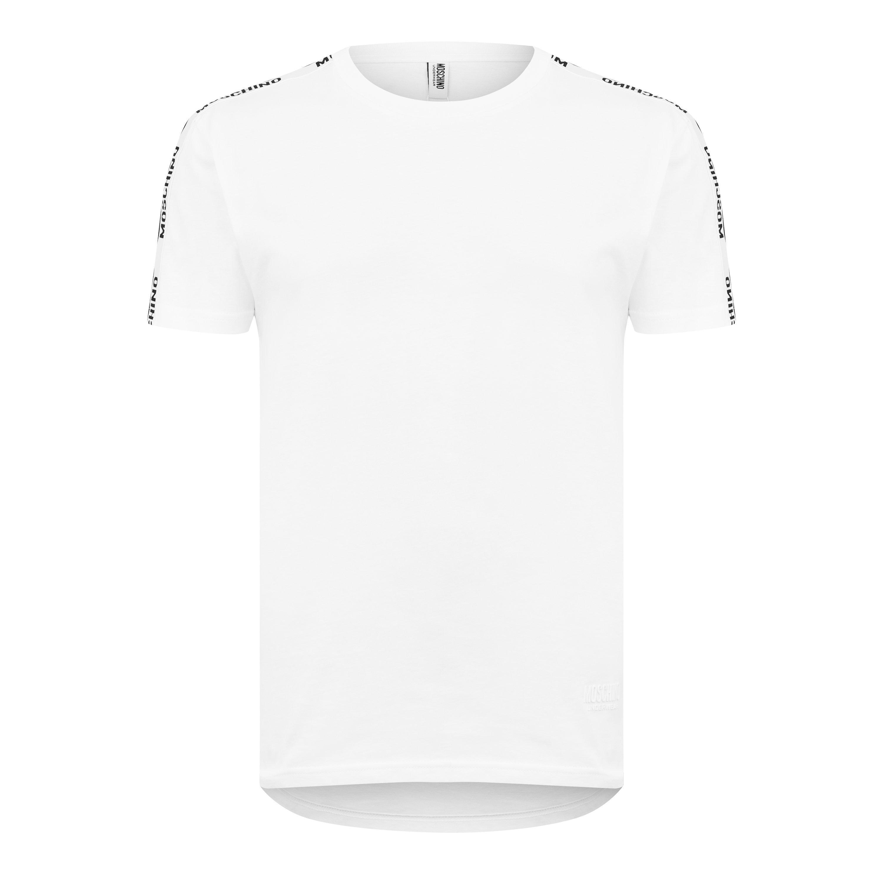 White - Moschino - Men's Bear Logo Tape Regular Fit T-Shirt - 5