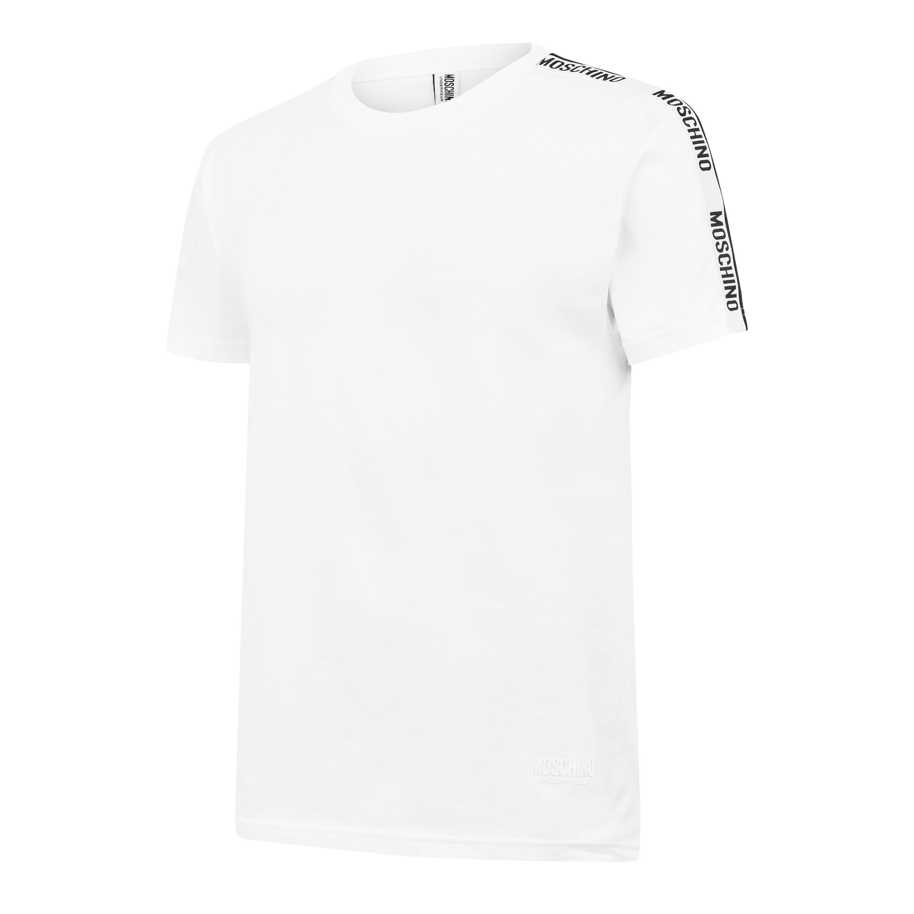 White - Moschino - Men's Bear Logo Tape Regular Fit T-Shirt - 7