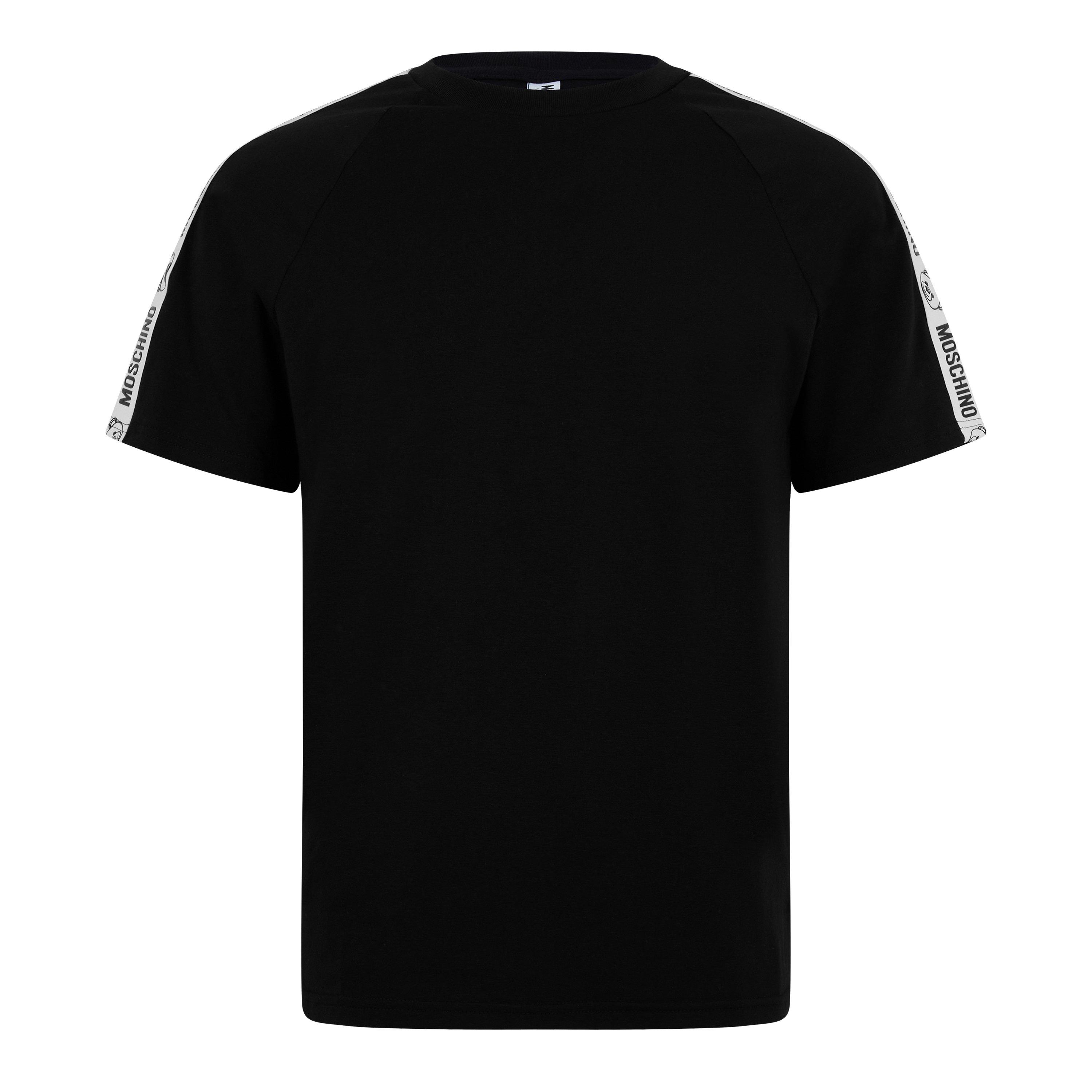 Black - Moschino - Men's Tape Regular Fit T-Shirt - 5