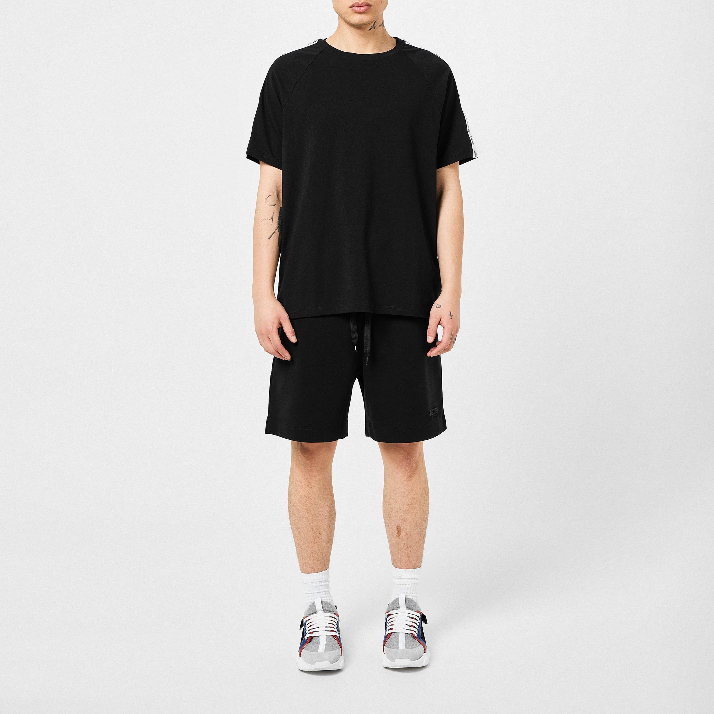 Black - Moschino - Men's Tape Regular Fit T-Shirt - 4