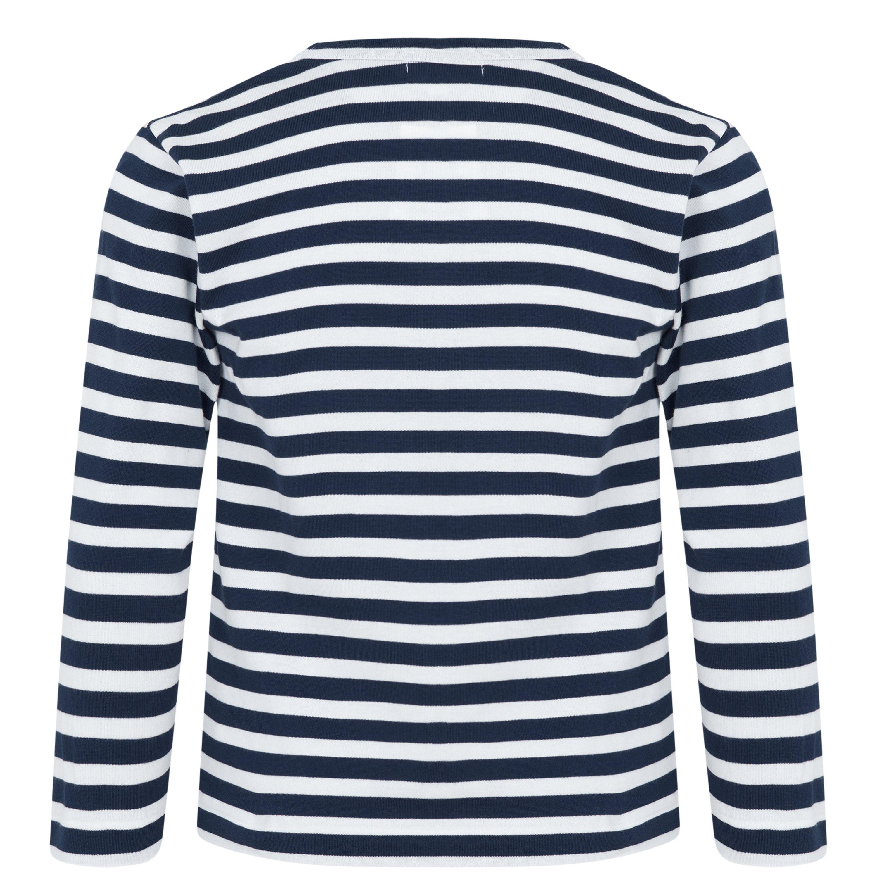 Navy 1 - Comme des Garcons PLAY - Striped Peeping Heart T-Shirt Junior - 2