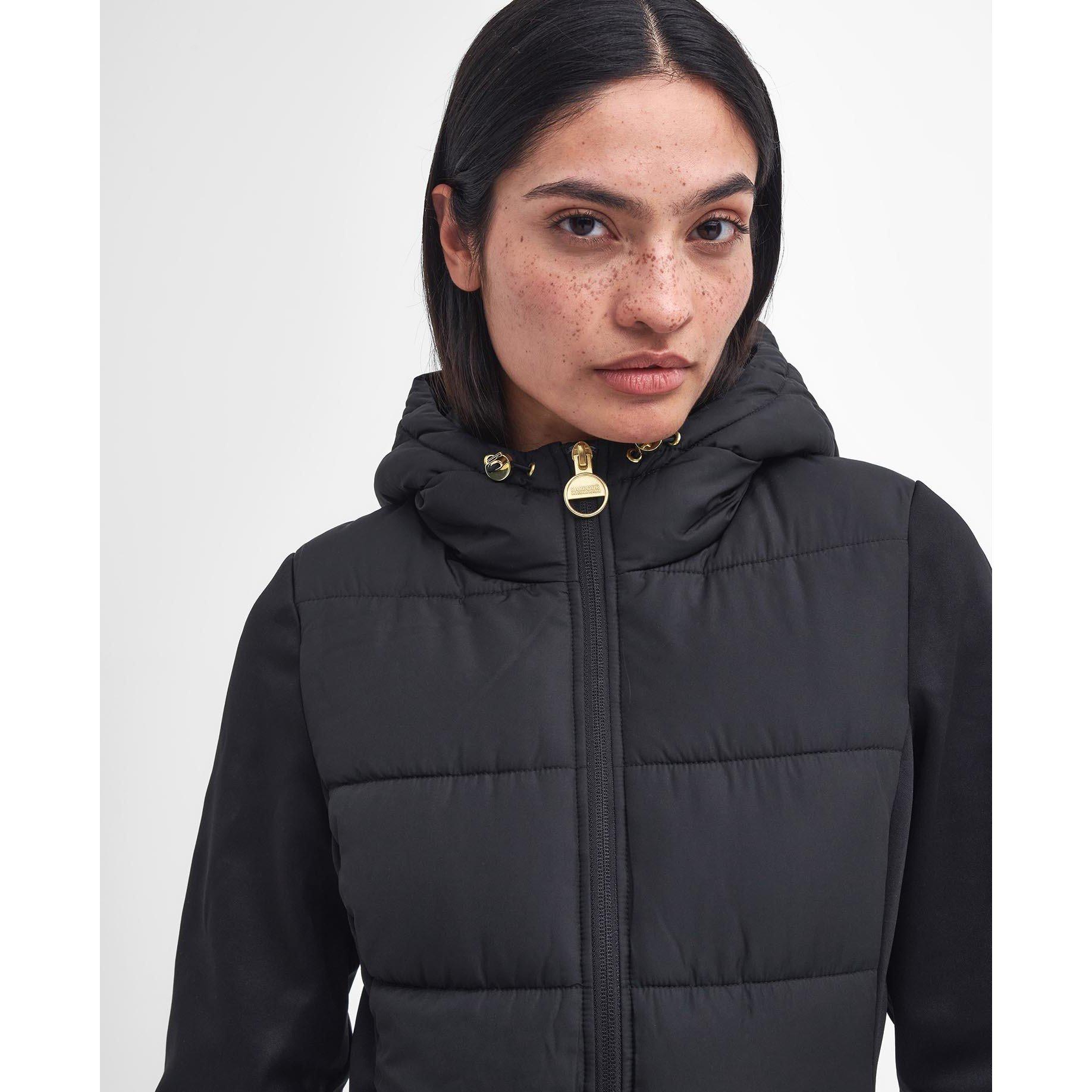 Black - Barbour International - Women's Bondar Quilted Hooded Hybrid Jacket - 4