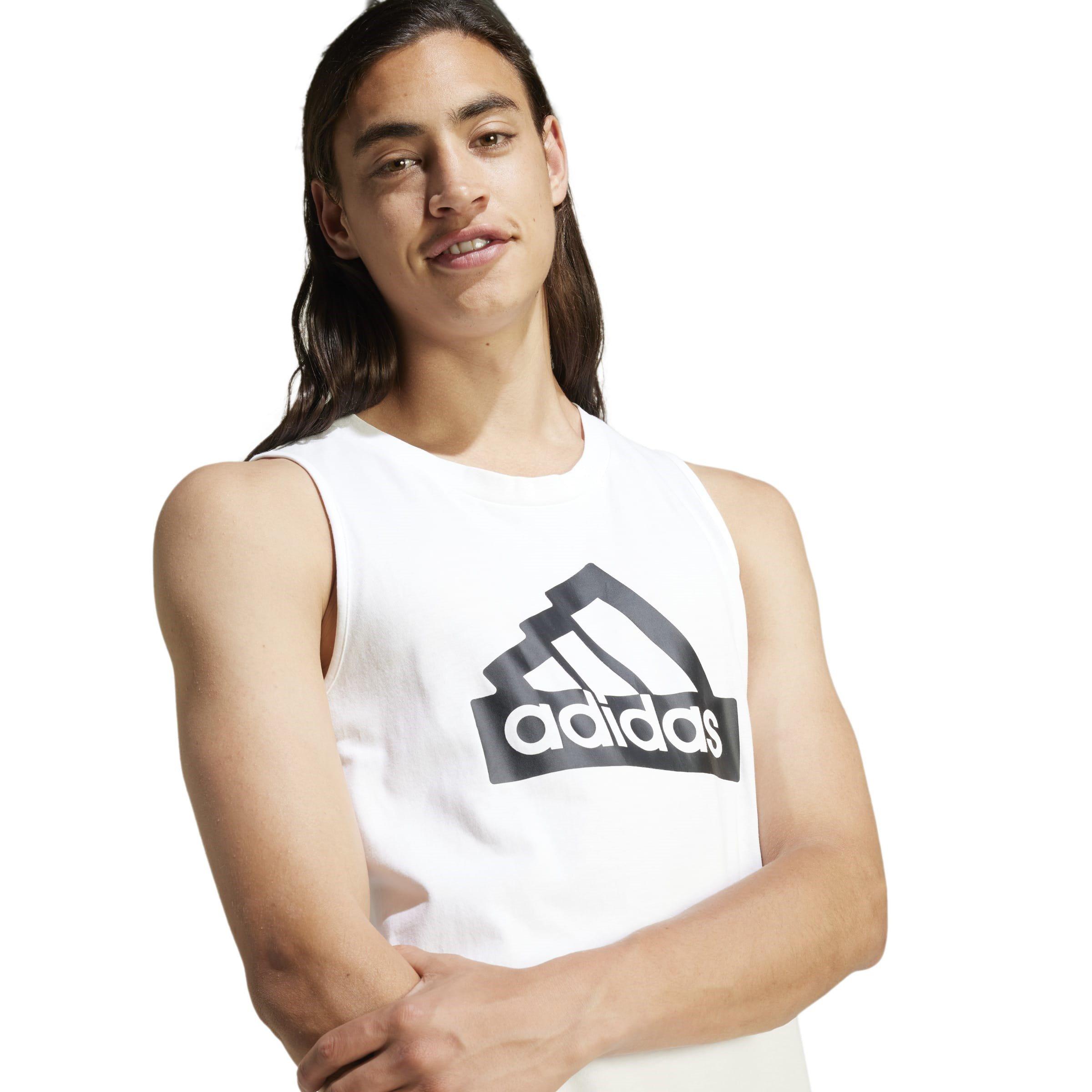 White - adidas - Modern Essentials Graphic Mens Tank Top - 5