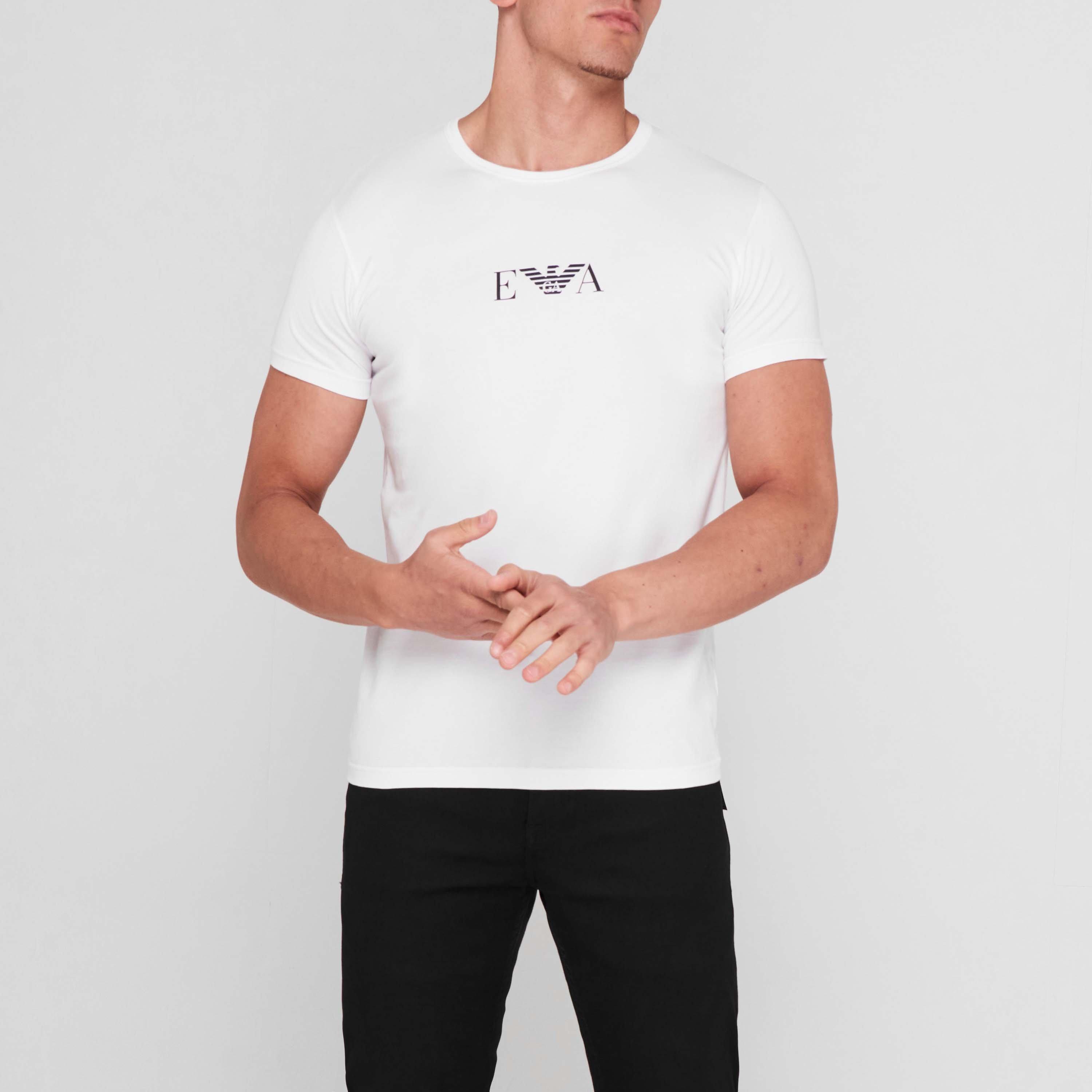White - Emporio Armani - 2 Pack Chest Logo T Shirt - 2
