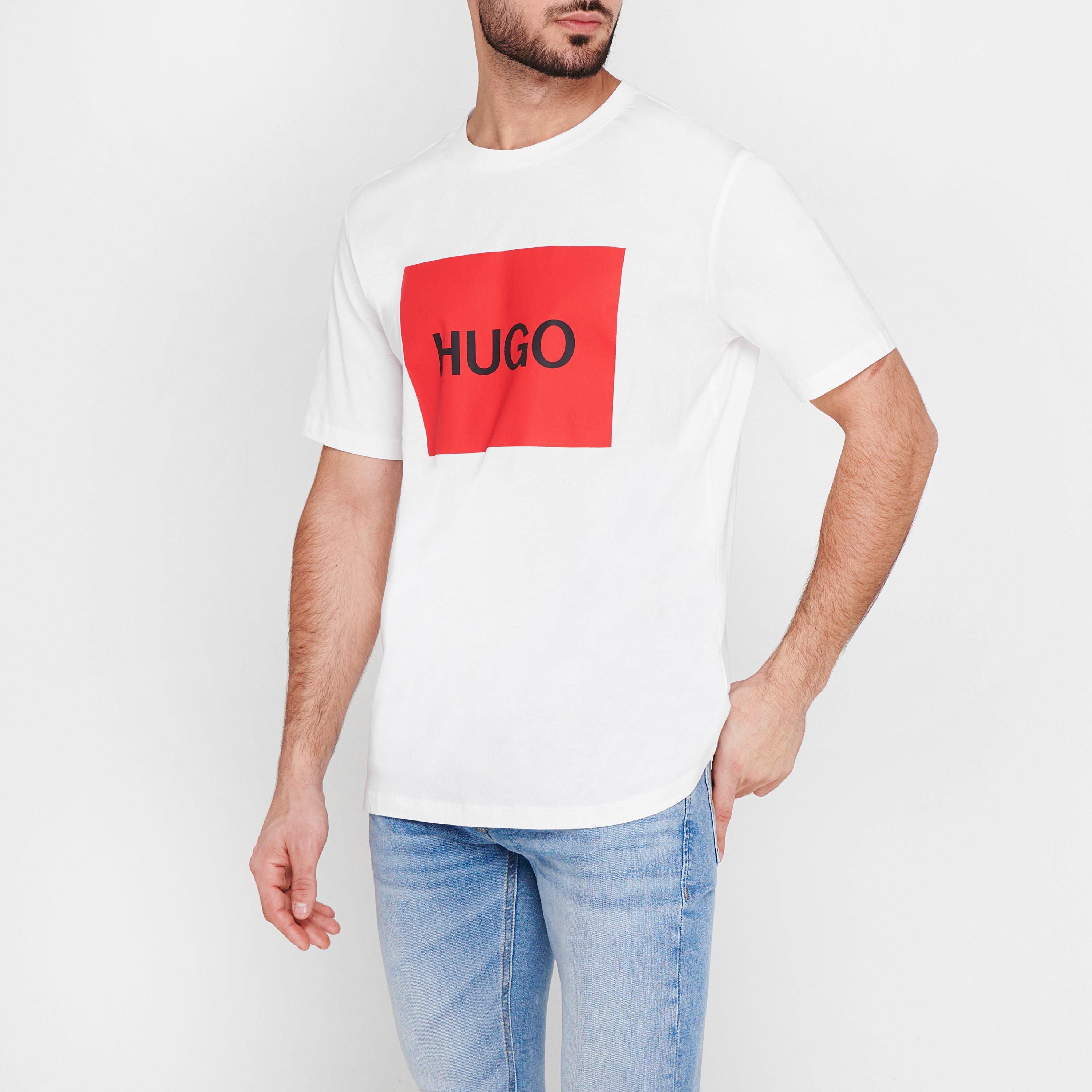 White 100 - Hugo - Dulive Box Logo T Shirt - 3