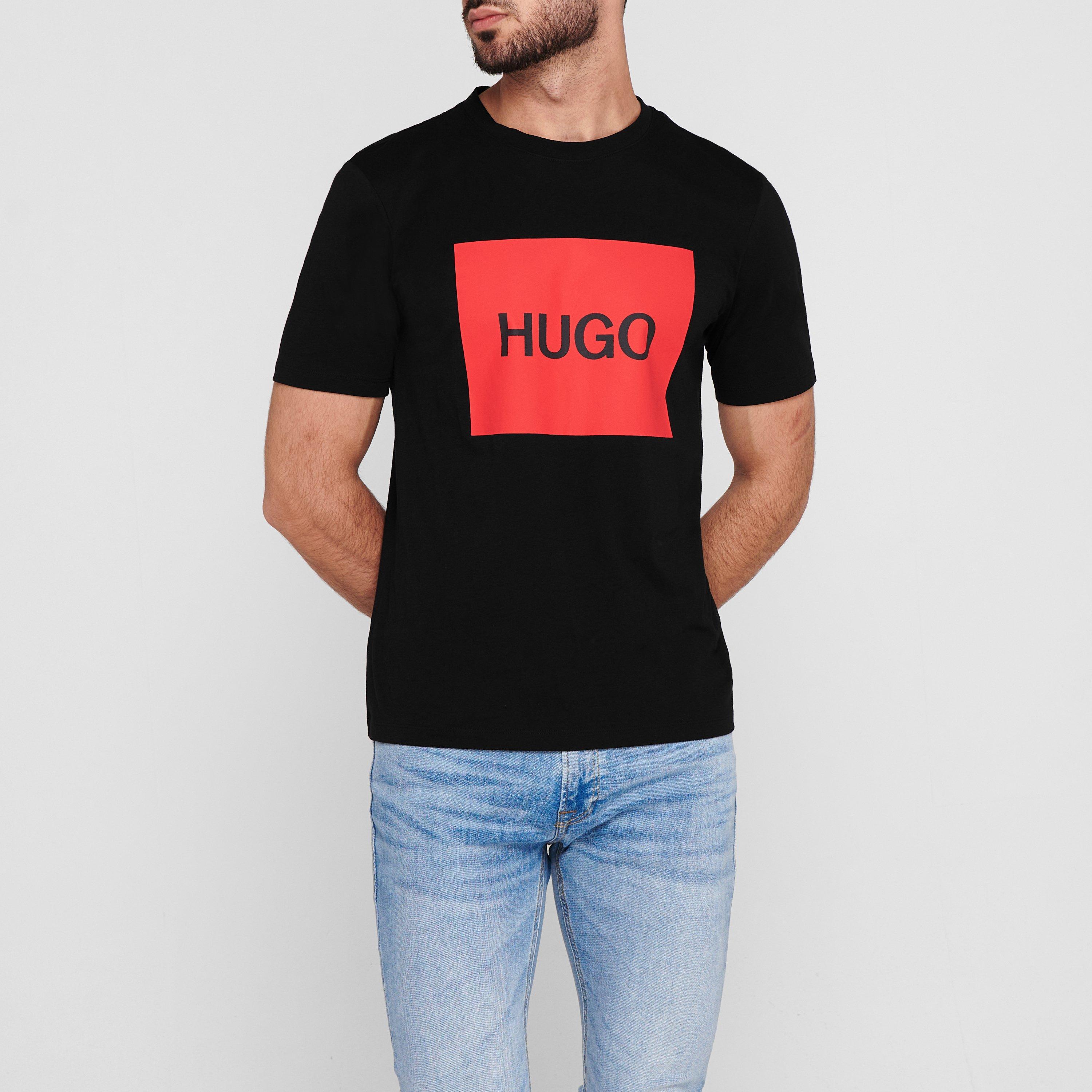 Black 001 - Hugo - Dulive Box Logo T Shirt - 1