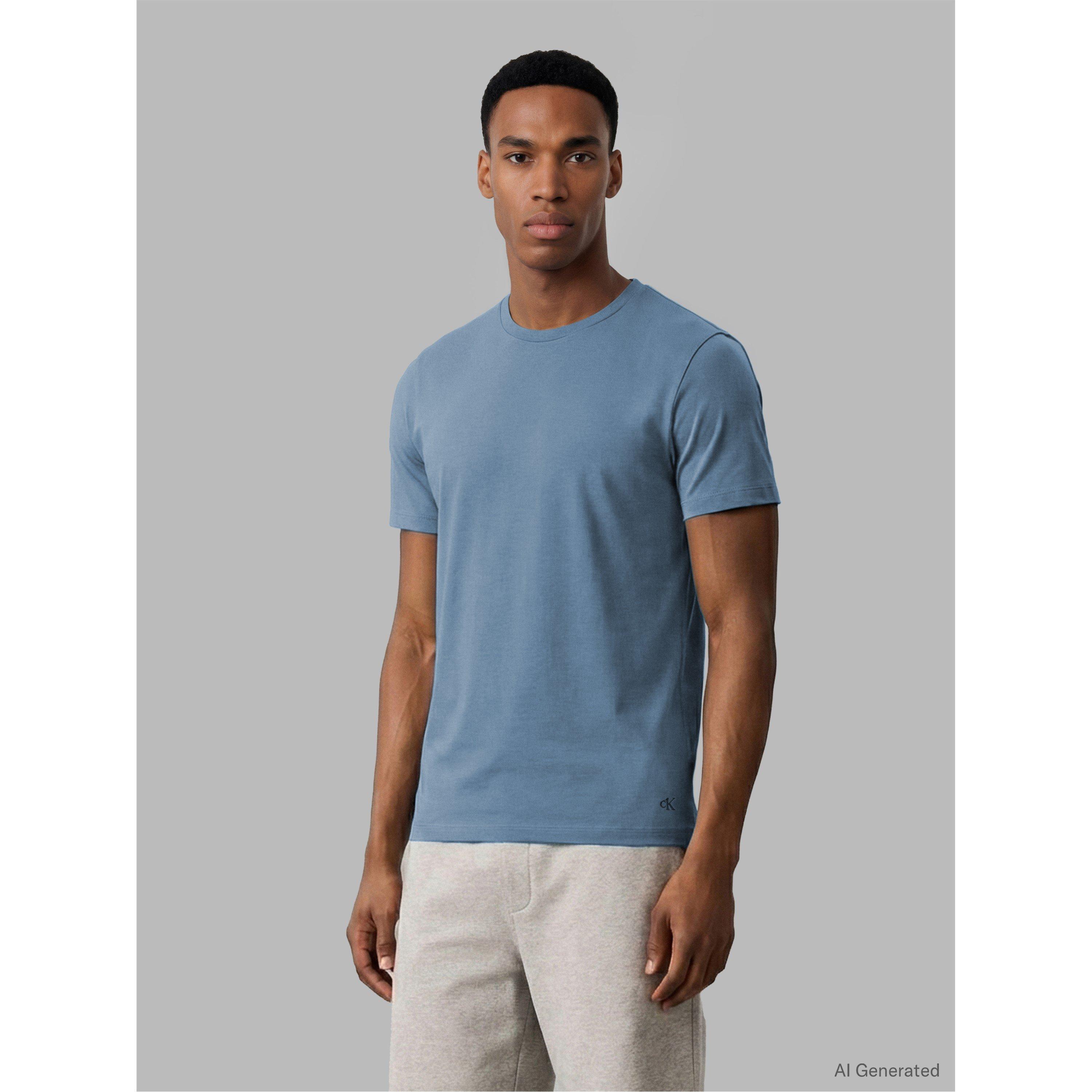 Branco/Azul/Azul - Calvin Klein - 3 Pack T Shirt - 2