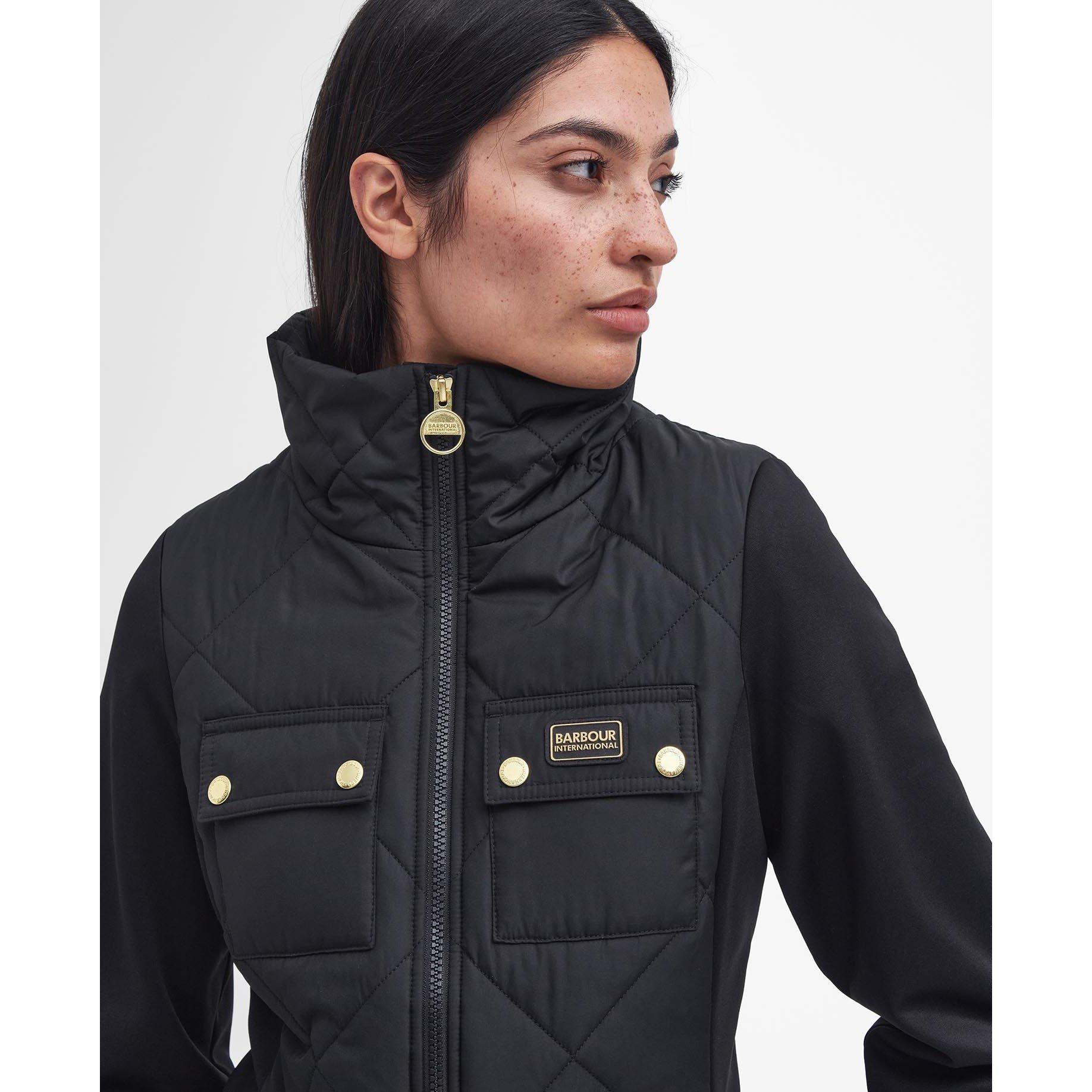 Black - Barbour International - Women's Rubins Quilted Hybrid Jacket - 4