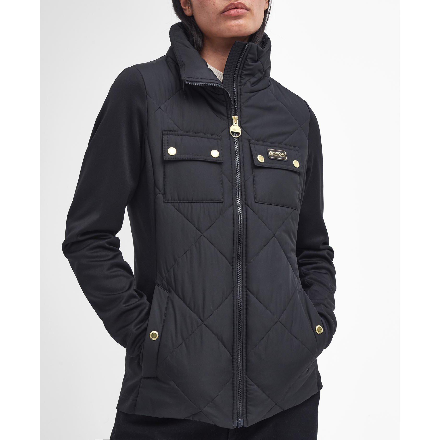 Black - Barbour International - Women's Rubins Quilted Hybrid Jacket - 6