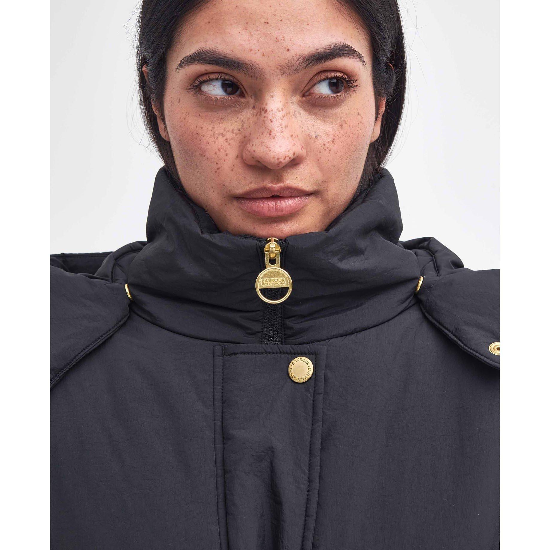 Black - Barbour International - Women's Serova Wadded Quilted Short Puffer Jacket - 7