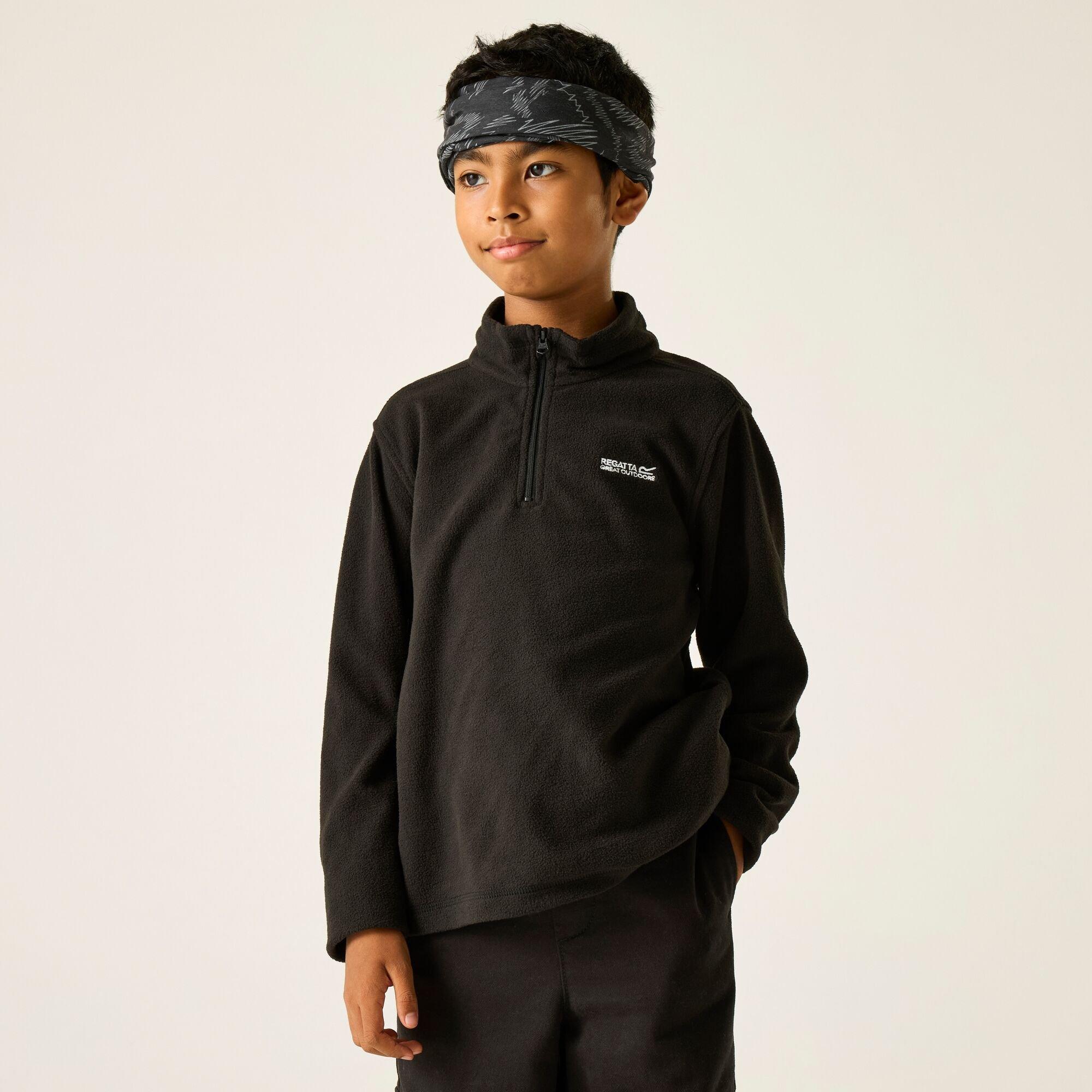 Regatta  Kids Hot Shot Ii Half Zip Fleece - Black/Black - 13yrs