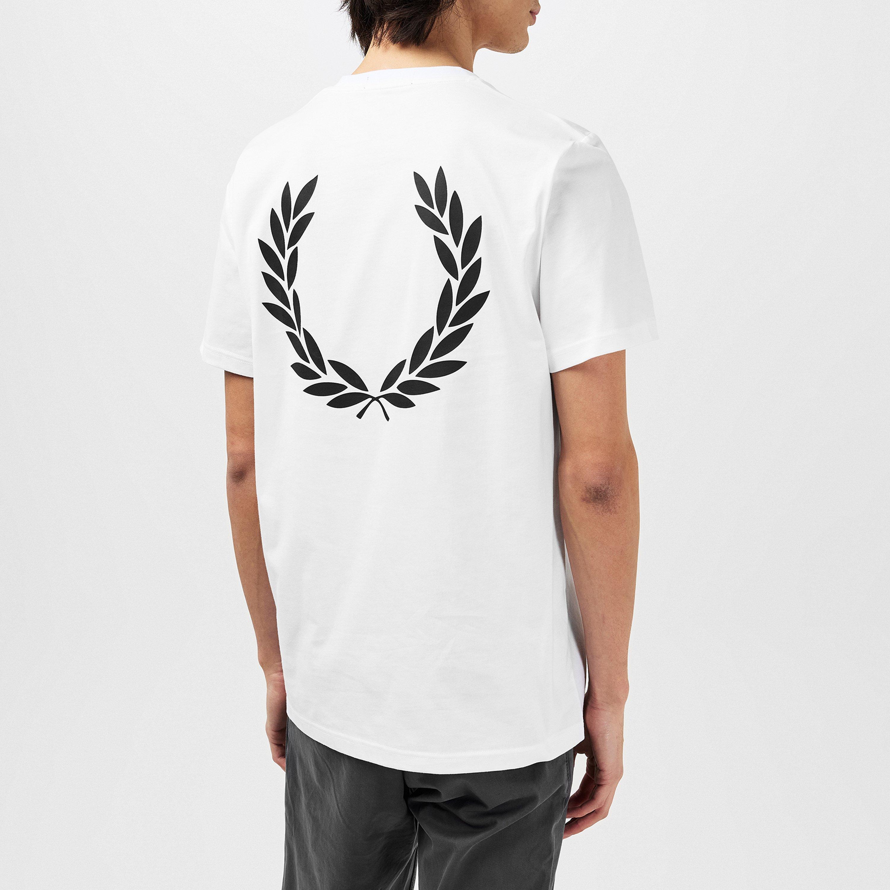 White 100 - Fred Perry - Men's Regular Fit Back Graphic T-Shirt - 3