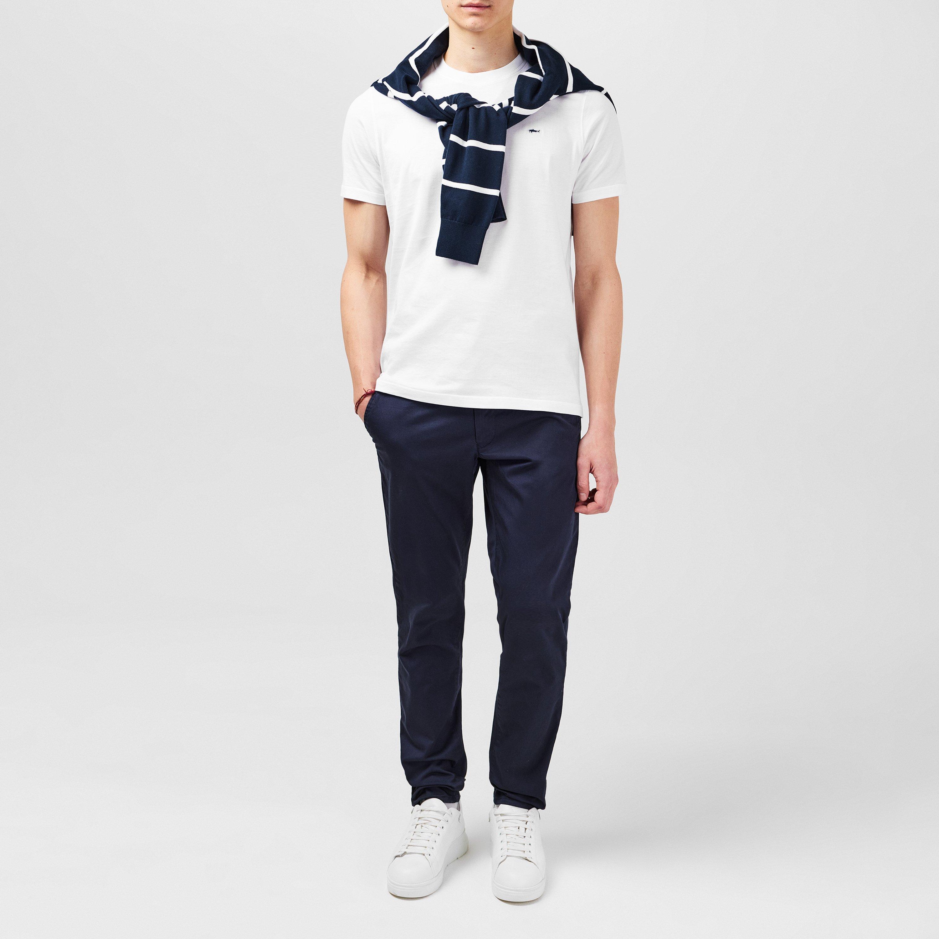 Weiß - Paul And Shark - Men's Regular Fit Badge T-Shirt - 6