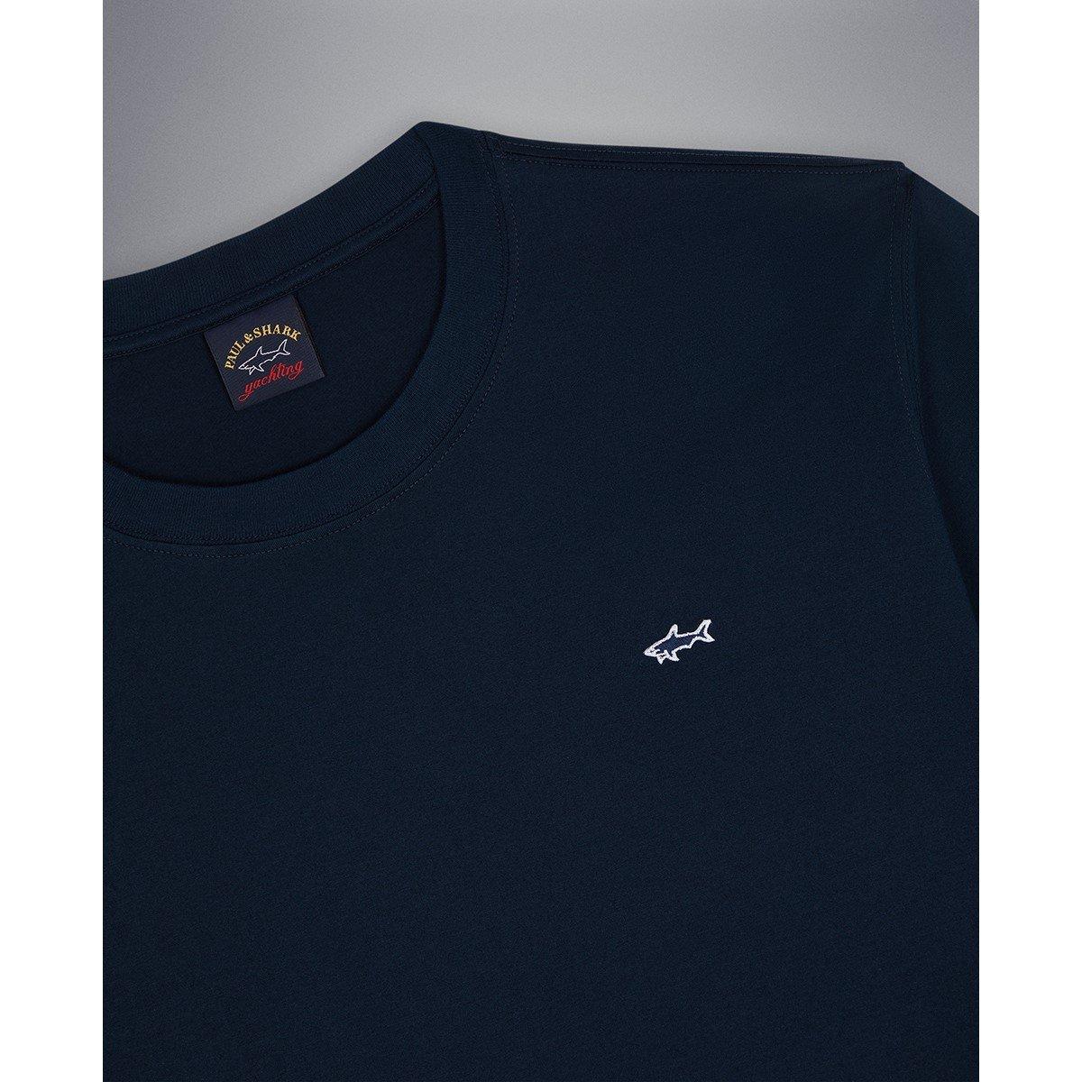 Navy - Paul And Shark - Men's Regular Fit Badge T-Shirt - 7