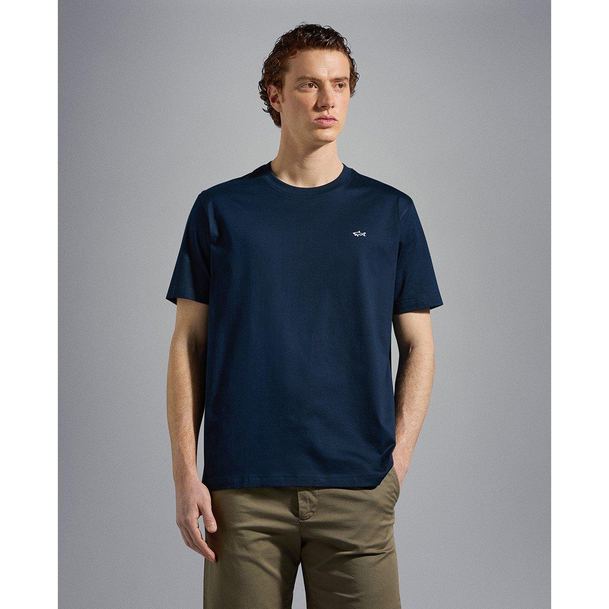 Navy - Paul And Shark - Men's Regular Fit Badge T-Shirt - 3