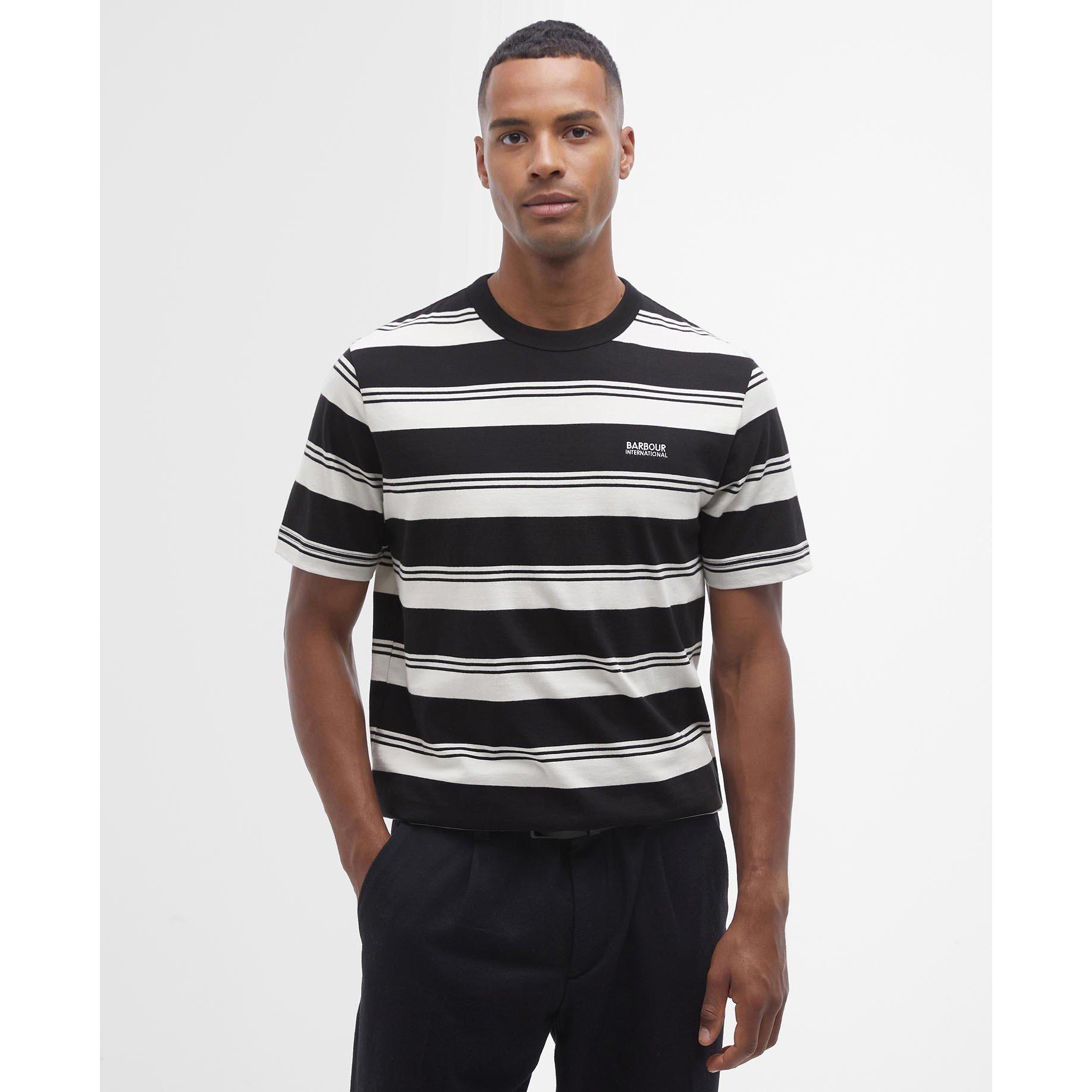 Black BK11 - Barbour International - Nelson Striped T-Shirt - 1