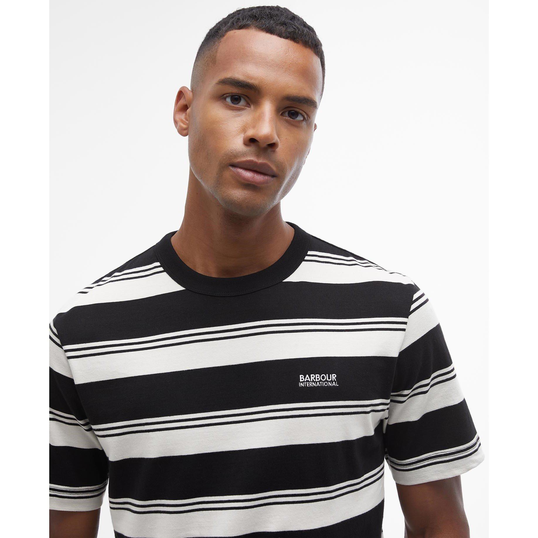 Black BK11 - Barbour International - Nelson Striped T-Shirt - 3