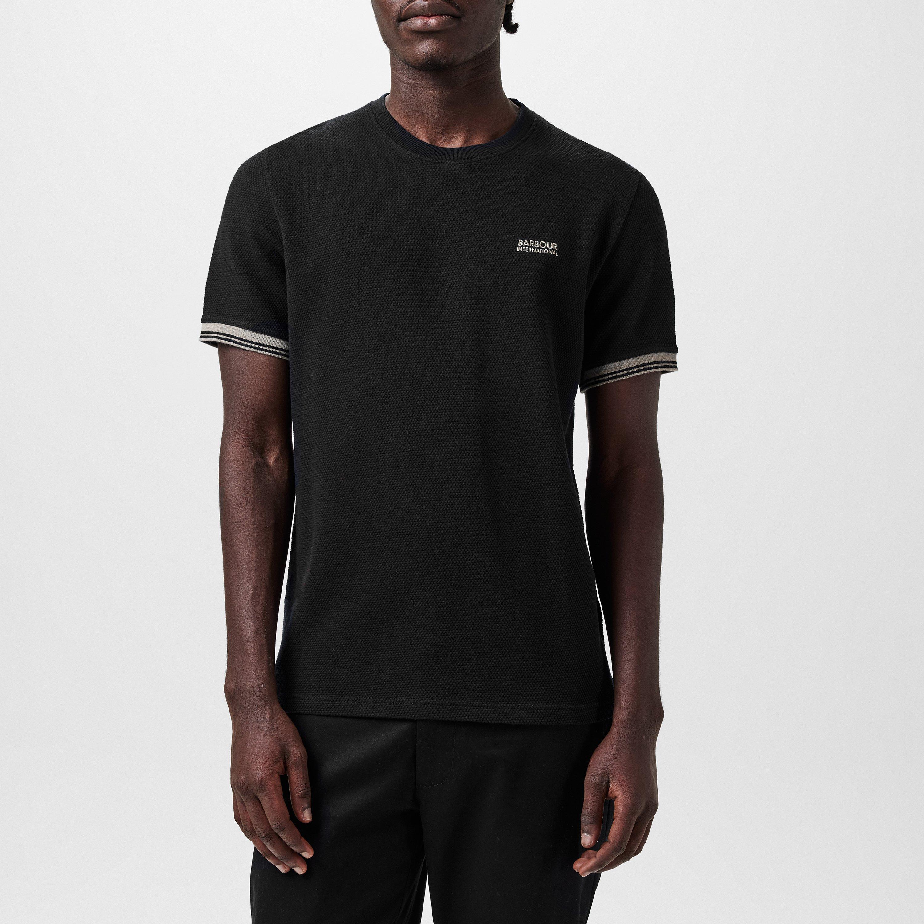 Black BK31 - Barbour International - Spencer Textured T-Shirt - 1