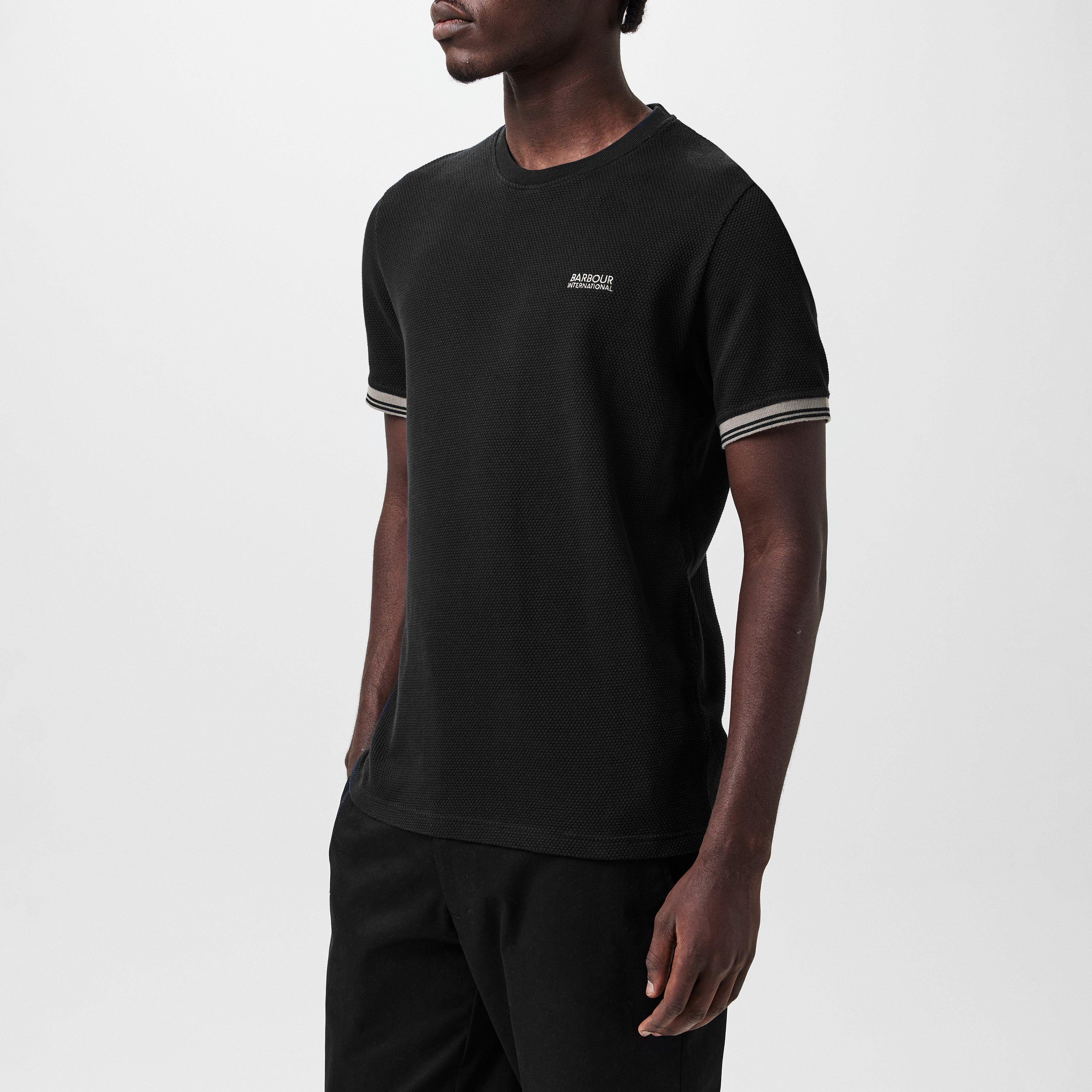 Black BK31 - Barbour International - Spencer Textured T-Shirt - 2