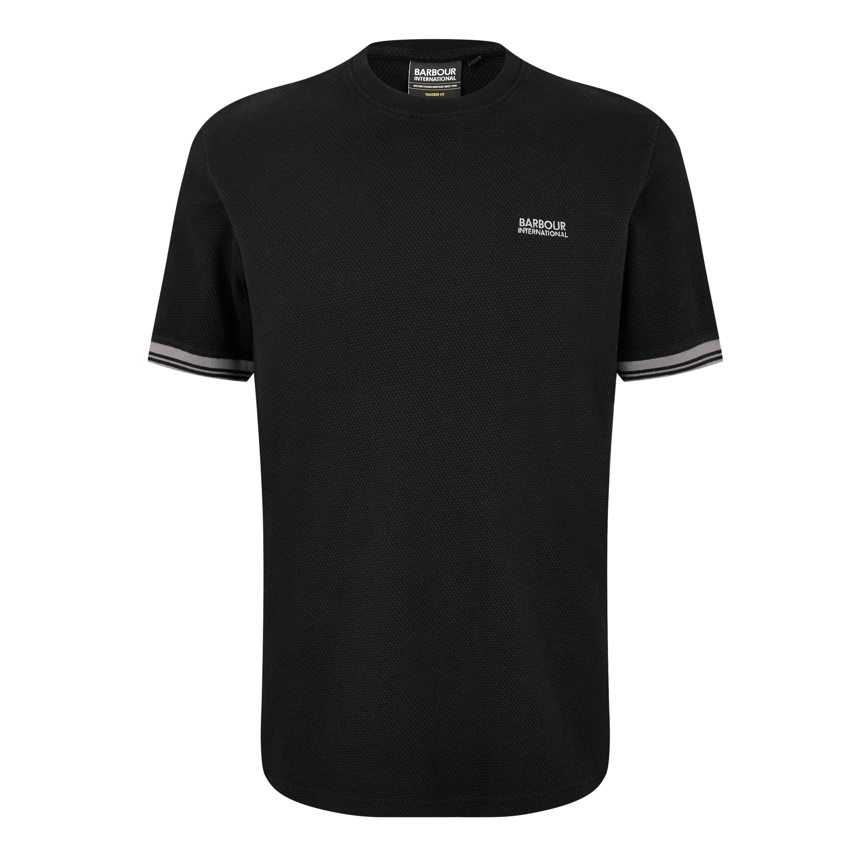 Black BK31 - Barbour International - Spencer Textured T-Shirt - 5