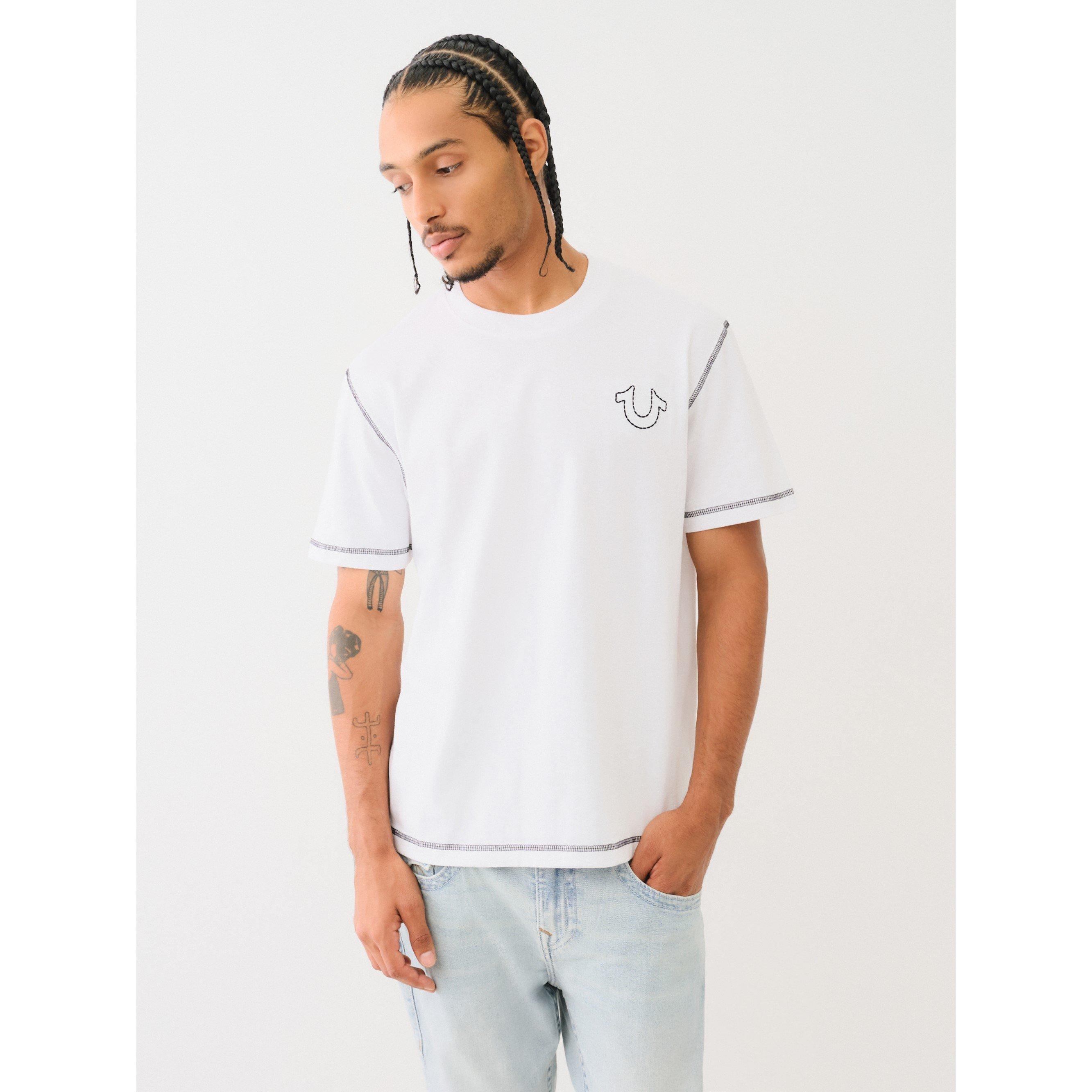 White - True Religion - Men's Regular Fit Stitch T-Shirt - 1