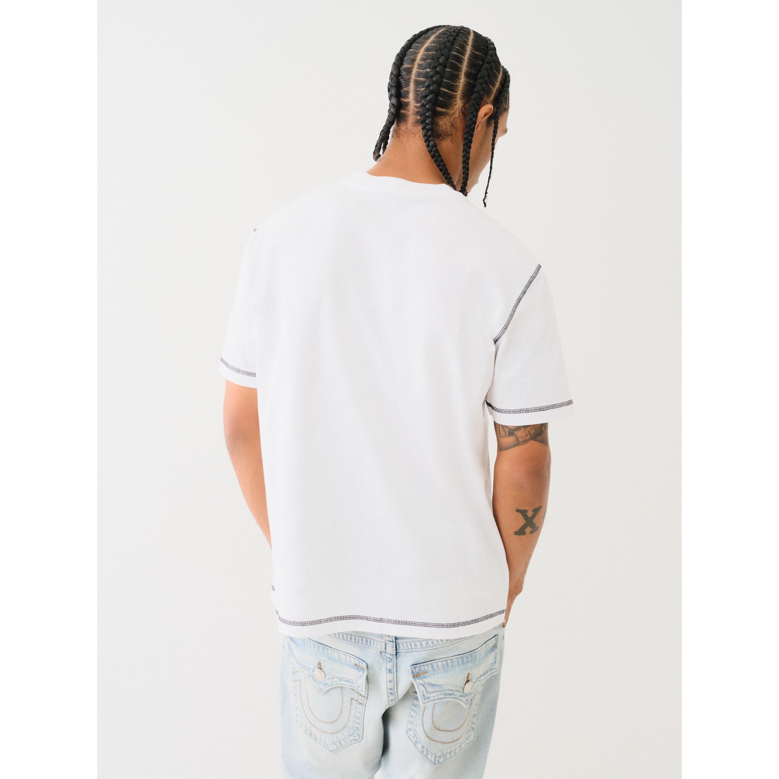 White - True Religion - Men's Regular Fit Stitch T-Shirt - 2