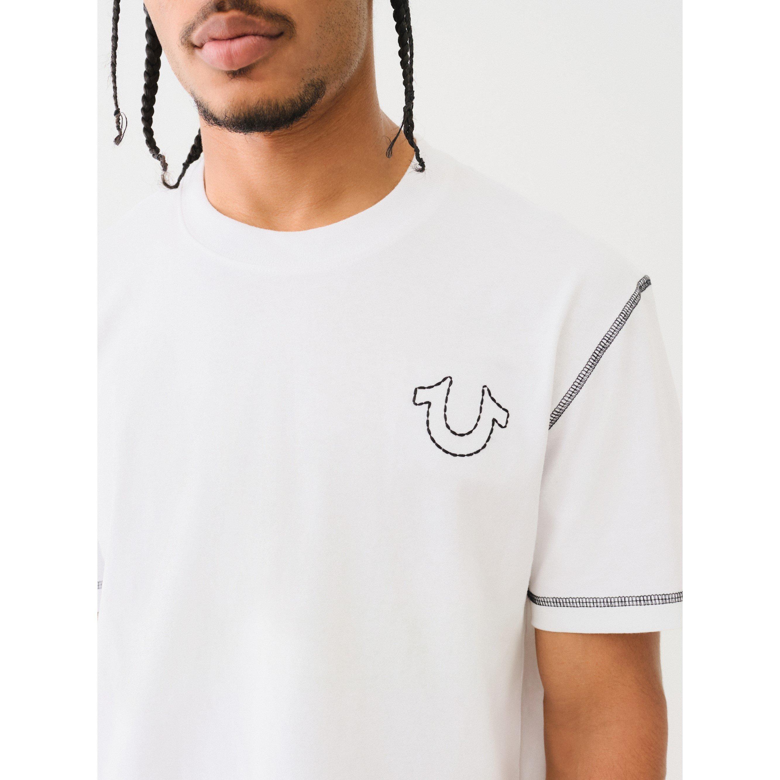 White - True Religion - Men's Regular Fit Stitch T-Shirt - 3