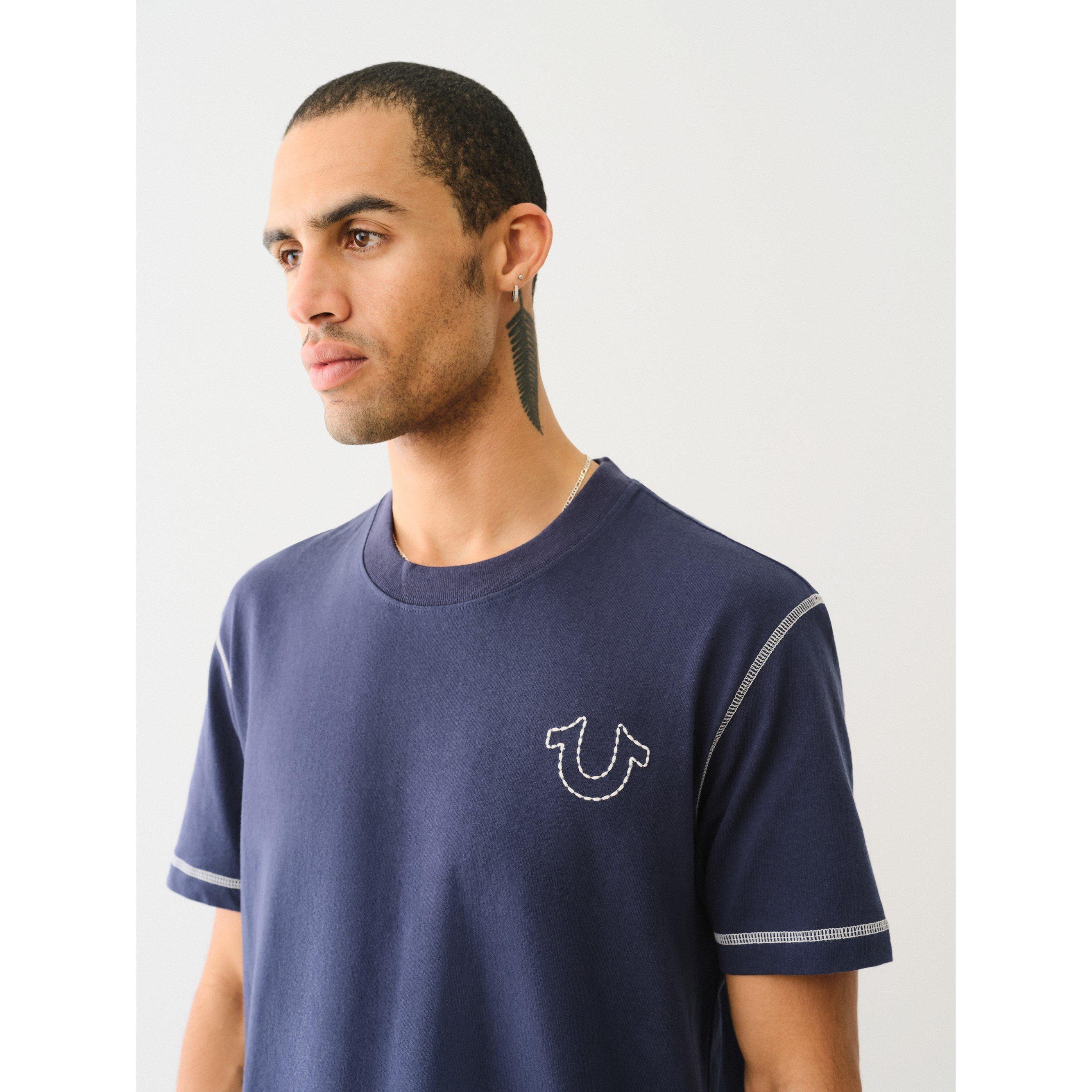 Dress Blue - True Religion - Men's Regular Fit Stitch T-Shirt - 3