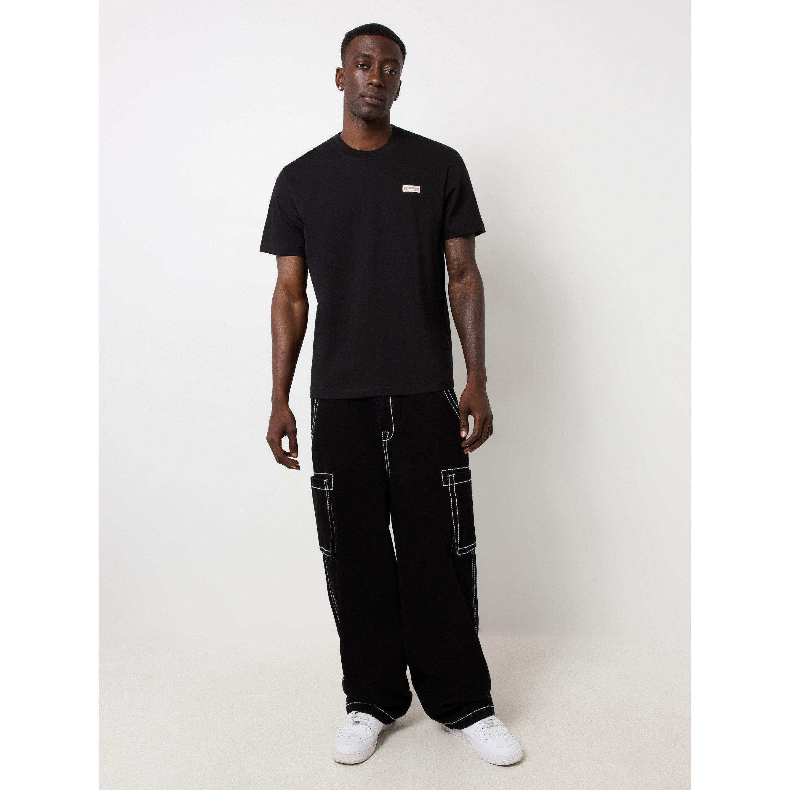 True Religion Men's Regular Fit Logo T-Shirt - Black - S